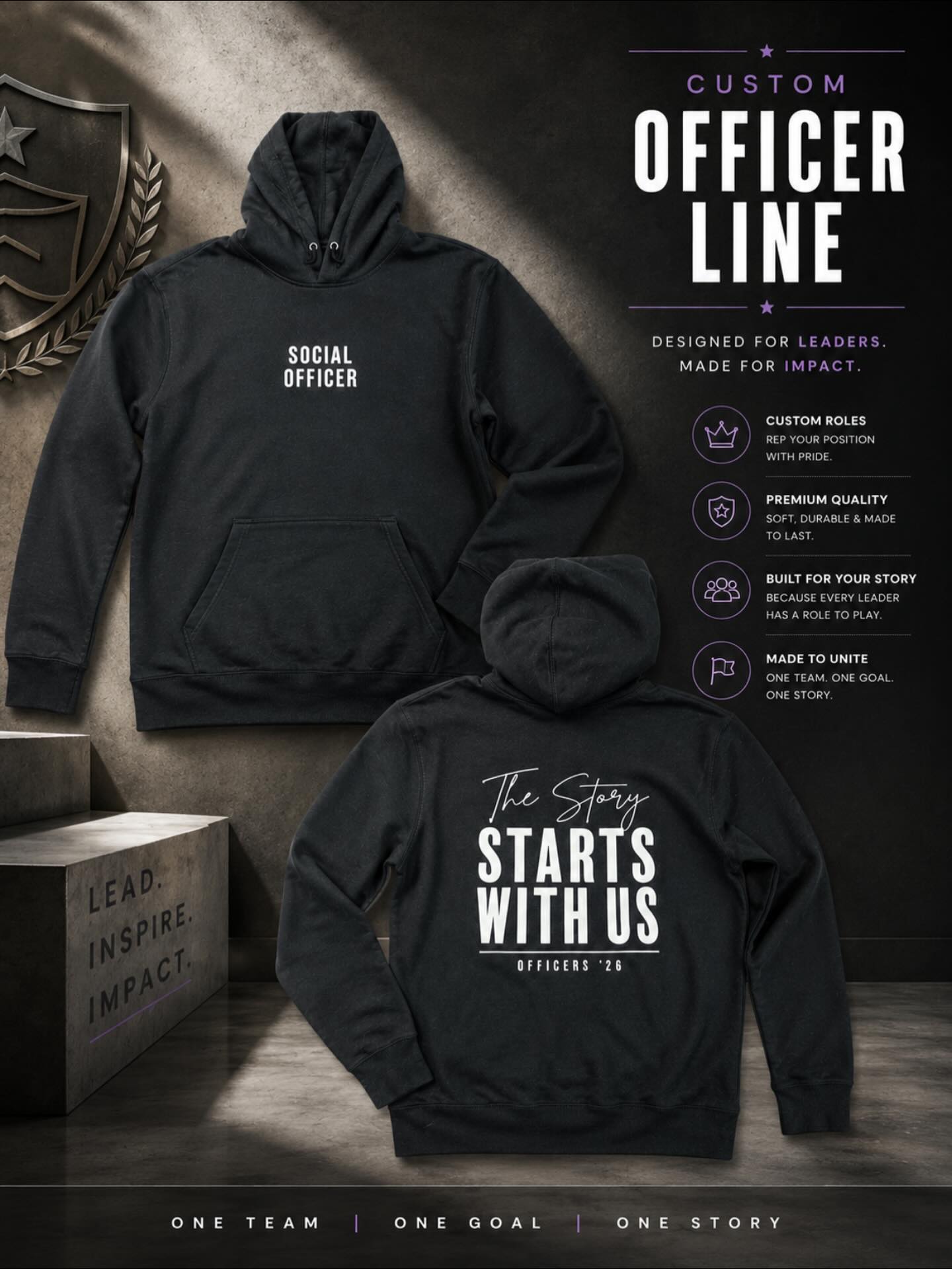👑 Custom Officer Lines Available!
Did you know our 25 minimum order requirement is waived for officer lines when your team places an order?
Social Officer, President, Captain, Co-Captain , 1st Lieutenant—we can customize them all!
✨ Ask us about creating a custom officer line for your team today.
#OvationDance #OfficerLine #CustomTeamWear