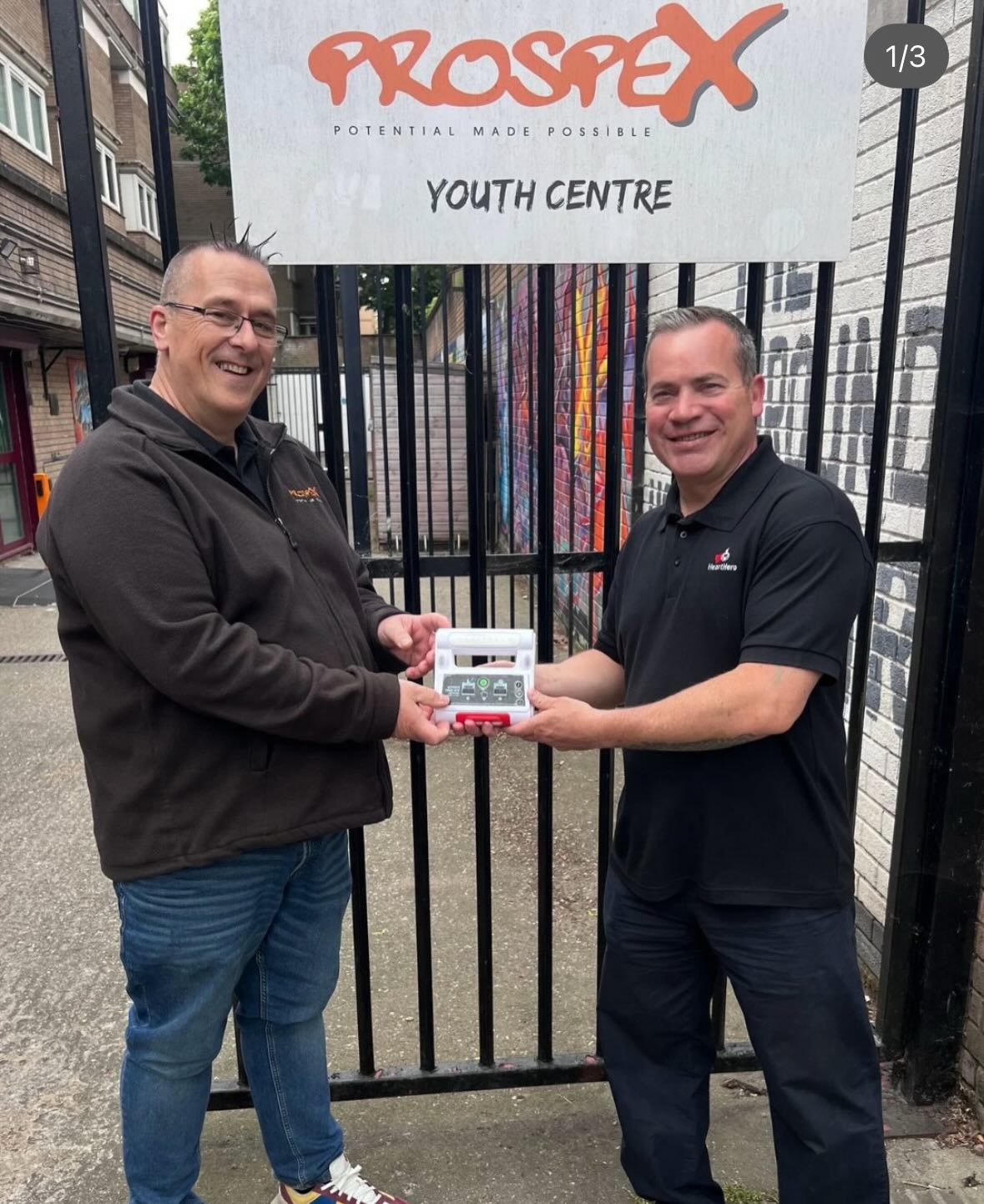 A huge thank you to @heartheroaed who stepped to the rescue last month with a replacement defibrillator after the one at the Underground Youth Centre disappeared ❤️
Our CEO Beef said “We know from experience how important the defibrillator is to our local community. After it went missing, Heart Heroes were quick to step in with a brand-new AED, with all the support needed to get it up and running. We can’t thank James and his team enough, and we’re proud that Prospex is home to life-saving equipment that can serve the neighbourhood everyday”.