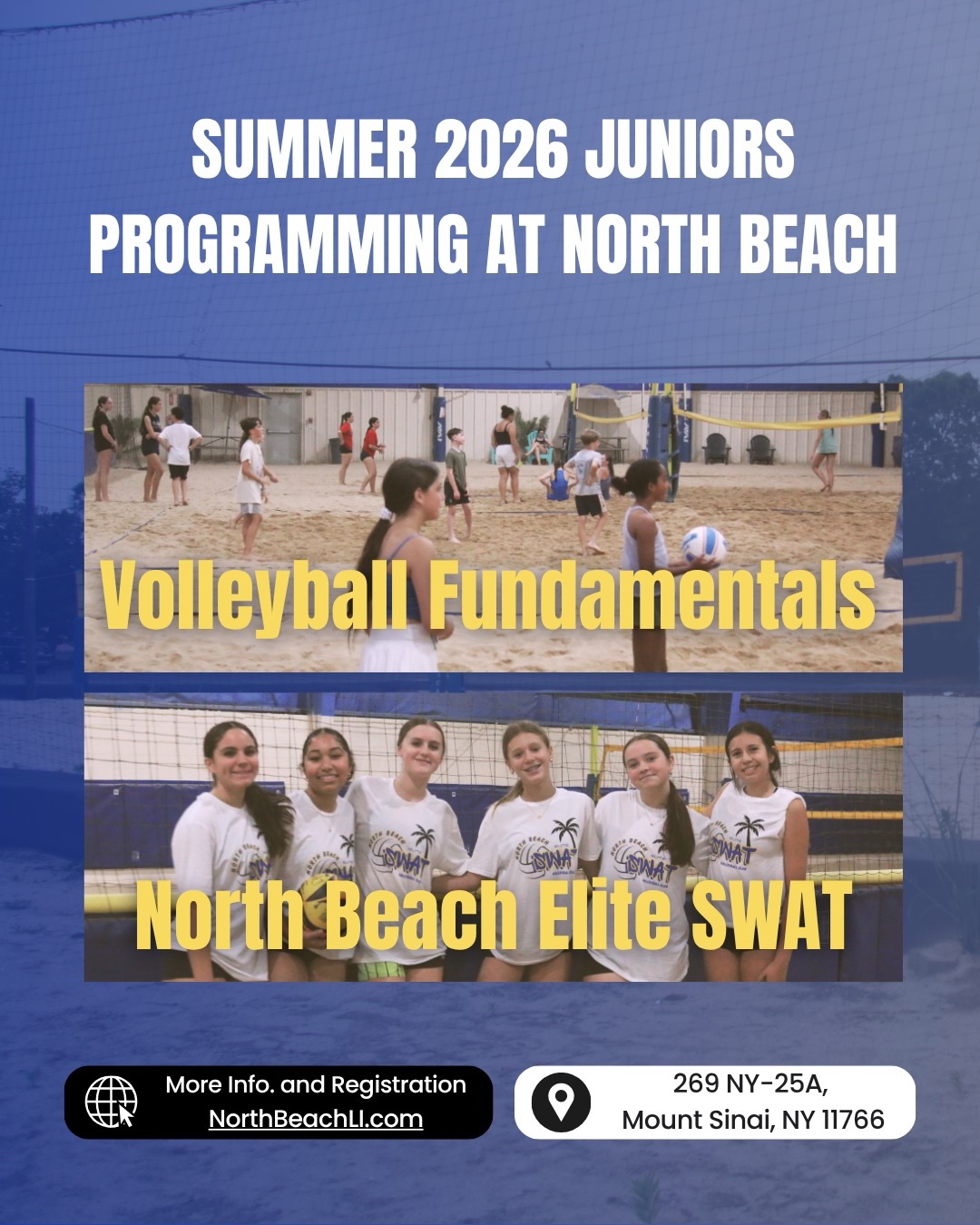 There is plenty more Beach Volleyball to be played by the sport’s newest and ascending! The “Volleyball Fundamentals” and “North Beach Elite SWAT” Junior programs continue throughout the Summer months. 🏐🤩