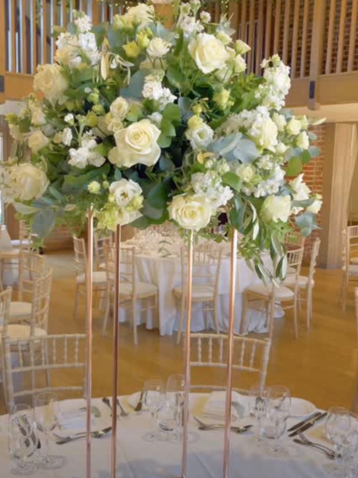 Timeless, Elegant Tall Centrepieces allows your guests to see clearly across the table and can be used to decorate your ceremony too. #wedding #centrepieces #flowers