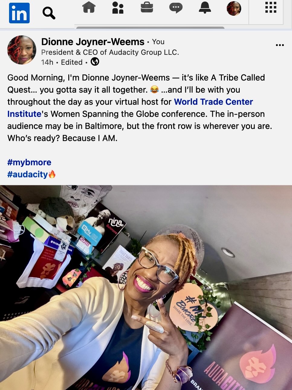 My gift is that I listen deeply and feel even deeper.💛
And somehow… God gives me the words to describe what so many people are carrying but may not yet know how to say out loud.
Today, I served as the virtual host for the @wtcinstitute’s Women Spanning the Globe Conference 20th Anniversary.🎉 There were more than 200 people in the virtual room, joining from places as far as Zimbabwe.
And though not everyone spoke in the chat, those who did shared themselves HONESTLY, VULNERABLY, and OPENLY…and everyone present became a witness.♥️
For a split second, I recognized something:
The little girl from Sandtown-Winchester who said she would be her city’s keeper… was actually walking in her gift.🙏🏾
✨Hosting conversations.
✨Creating connection.
✨Holding space for truth, leadership, vulnerability, grief, wisdom, motherhood, purpose, and becoming.
I am exhausted beyond words.🫠
Because when I care, I give it everything I have.
But tonight, more than anything, I’m simply…grateful.🙌🏾
#WSTG
#DionneJoynerWeems
#Audacity🔥
#MyBmore