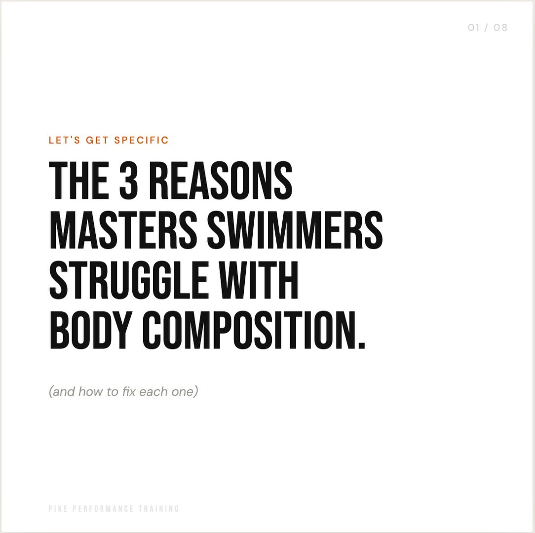 If you’re a masters swimmer and your body composition isn’t where you want it — it’s not because you’re not working hard enough.
It’s because nobody has told you what’s actually going on.
Here are the three things I see holding swimmers back more than anything else:
1. Muscle loss. After 30 we lose 3–5% of muscle mass per decade without resistance training. Swimming maintains it to a degree — but it can’t replace progressive strength training on land. Less muscle means a slower metabolism, and a slower metabolism means fat gain even when your effort stays the same.
2. Undereating. High training volume with low protein is one of the fastest ways to stall your progress. Most swimmers I work with aren’t eating enough — especially protein. Your body needs fuel to build muscle and burn fat. Restriction isn’t the answer.
3. Under-recovering. HIIT plus high yardage plus poor sleep equals chronically elevated cortisol. And cortisol is the enemy of fat loss. Your body changes when it recovers — not just when it trains.
Fix these three things and everything changes.
That’s exactly what I build with the swimmers I coach. A strength plan, a nutrition framework, and a recovery protocol — all working together.
DM me “STRONG” and let’s build yours. 🏊♂️