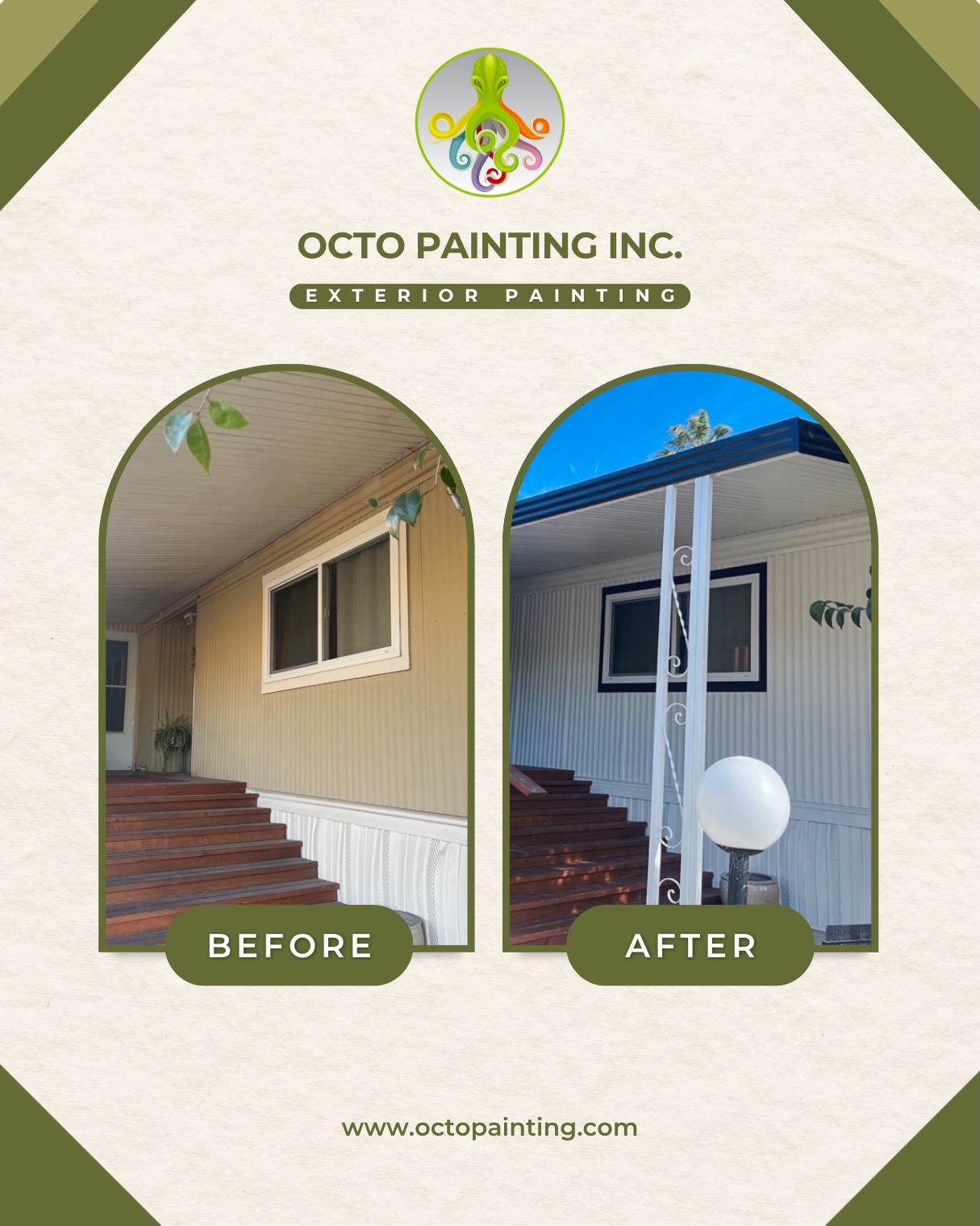 From ordinary to eye-catching ✨🏡
This home received a full exterior makeover designed to enhance curb appeal and provide long-lasting protection.
✅Painted all exterior walls
✅Restored and refreshed stairs & staircase
✅Added bold accent trim for a modern, custom look
The updated colors and renewed wood features brought new life to the property, creating a clean, vibrant finish that stands out from every angle.
#ExteriorPainting #HomeImprovement #BayAreaPainter #PaintingContractor #ExteriorRenovation