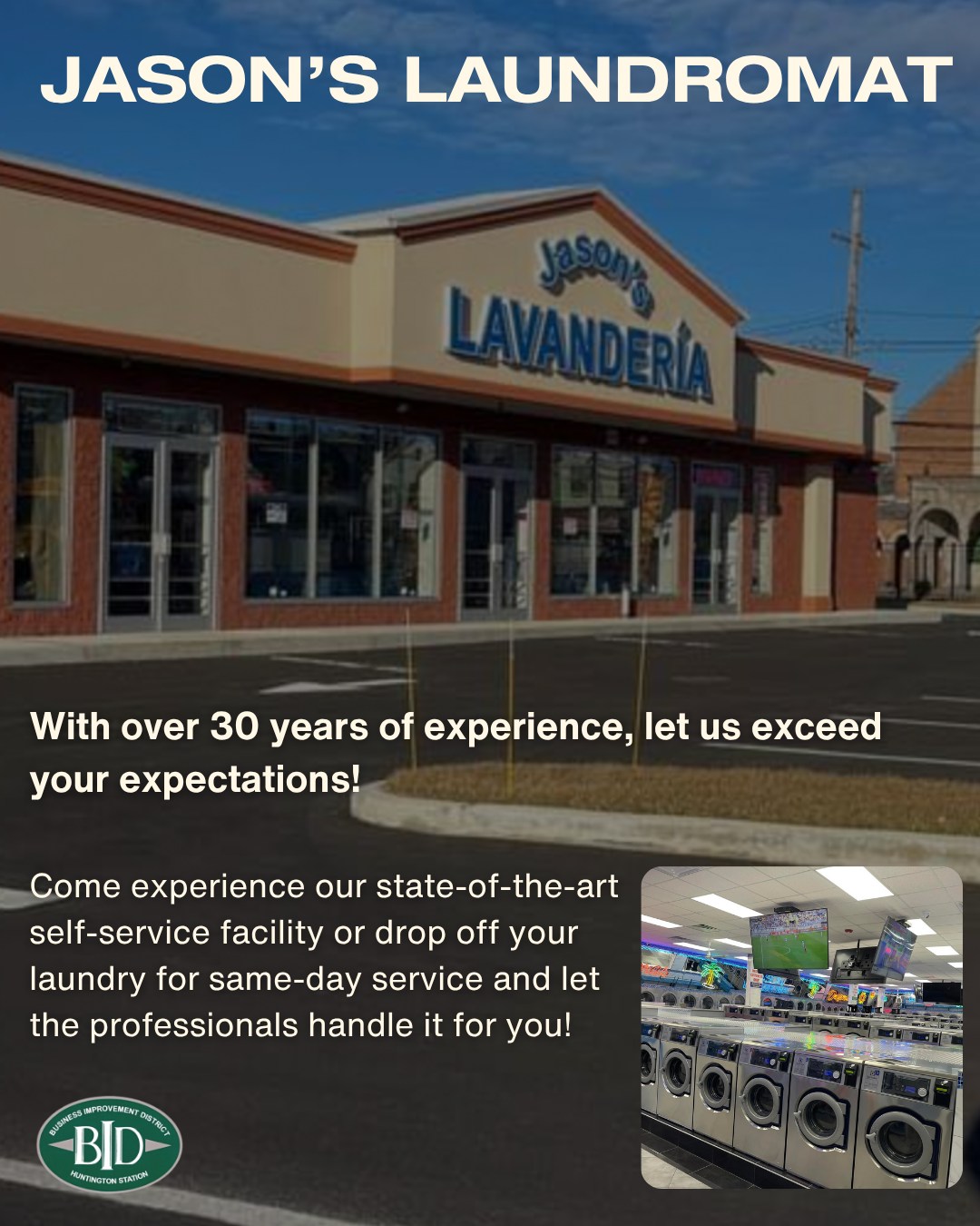 For over 30 years, Jason’s Laundromat has been providing the community with reliable, professional laundry services and a clean, modern experience. 🧺✨
Whether you prefer the convenience of their state-of-the-art self-service facility or want to take advantage of same-day drop-off service, Jason’s Laundromat is committed to making laundry day easier for everyone. 🙌
Stop in and see why generations of customers continue to trust Jason’s for quality service, convenience, and care.
#JasonsLaundromat #HuntingtonStation #ShopLocal