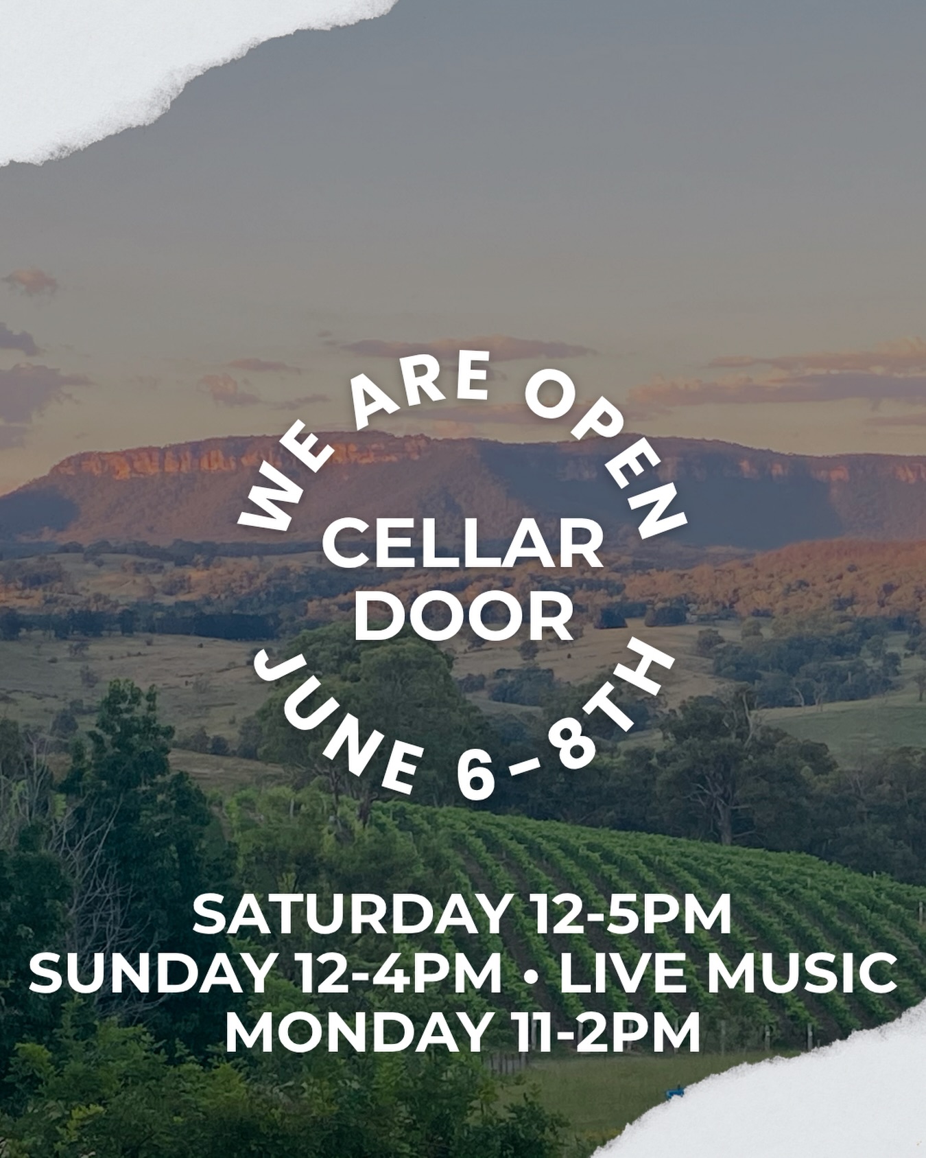 June long weekend • Cellar Door • Blue Mountains Wine Tasting. Live music SundaySessions. #bluemountains #cellardoor #bluemountainswine #singlevineyard #thingstodobluemountains