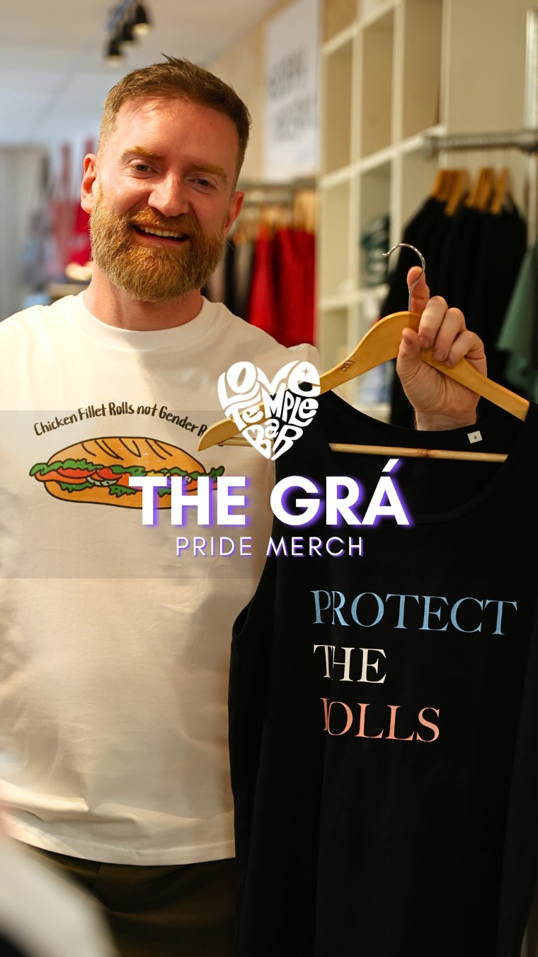 Pride, but make it local 🌈💚
We caught up with Conor from @the.gra.ie to chat through this year’s Pride collection. From the iconic “Chicken Rolls Not Gender Rolls” tee to personalised embroidered pieces that let you wear your heart on your sleeve (literally) ✨
The collection also features @dublinpride official Pride merchandise, alongside a special collaboration with @belongtoyouthservices , with proceeds from selected items supporting the incredible work they do for LGBTQ+ young people across Ireland.
A collection rooted in visibility, community and a whole lot of grá
For all your Pride Month essentials, The Grá has you covered 💚
#templebar #lovetemplebar #dublinpride #templebar #pridemonth