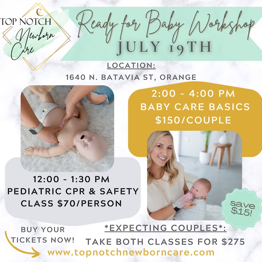 ☀️SUMMER DUE DATE? ☀️
Prepare to feel empowered in your parenting journey with the Ready for Baby Workshop! 💪🏻
Sunday, JULY 19th: come join a day of new parent education! ✨
You can take ONE or BOTH classes, whatever works for you! ✏️
❤️ 12-1:30pm Pediatric Safety & CPR Class $70/person (great if you’re expecting, new parents or care for infants/children).
\\ 30 min break //
👶🏻 2-4pm Baby Care Basics Class $150/couple (perfect for expecting parents in the 3rd trimester).
*Expecting parents signup for both classes for $275*
📍 Class location: 1640 N. Batavia St, Orange
Space is limited, LINK IN BIO to book your spot in class. 🔗