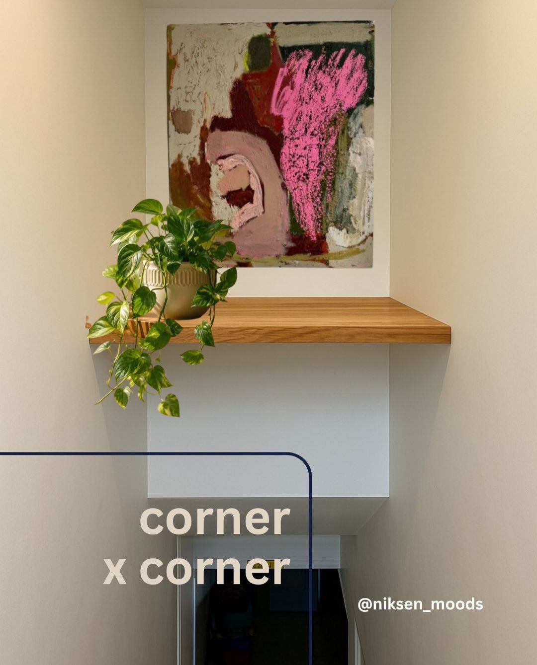 Corner x Corner is where I reimagine small spaces in my home, Airbnb, and client projects, proving that even the smallest corners can make a big impact.
For the first edition, I’m tackling the entrance to our Airbnb suite.
This space has remained largely unchanged since we launched the Airbnb. While a full refresh (including paint) may be in its future, I wanted to explore what could be achieved with a few simple, budget-friendly updates.
By adding a shelf, artwork, and a trailing pothos, the goal was to create a warmer, more welcoming arrival experience while making better use of the beautiful natural light that pours through the glass entry door.
These are concept mock-ups only—the changes haven’t been made yet. I’m using this series to test ideas, experiment with design solutions, and explore how small, thoughtful updates can transform a space.
*Artwork is by @sarawinfield ✨
Would you make these changes, or would you take this entryway in a different direction?
#niksenmoods
#designwithme
#cornerxcorner