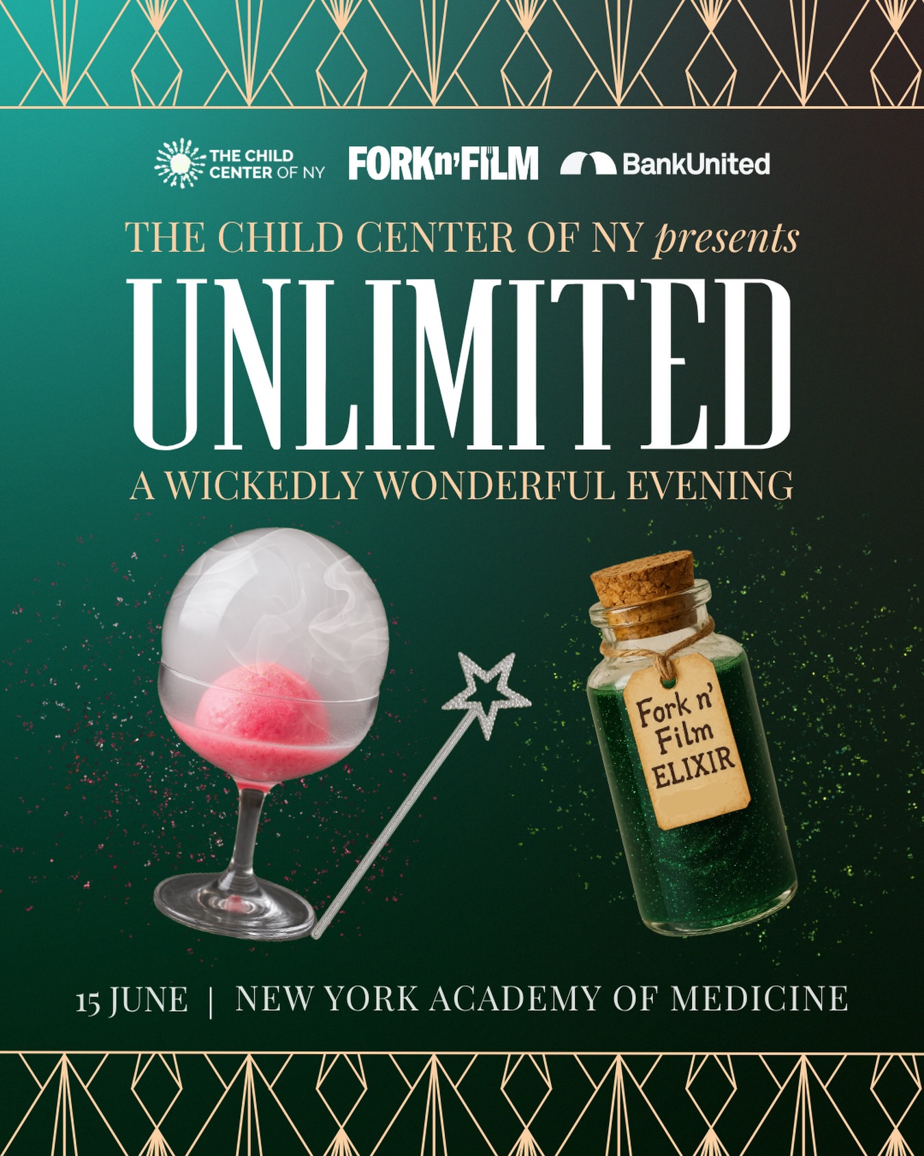 The yellow brick road leads to June 15. ✨🫧🪄🩷💚
UNLIMITED: A Wickedly Wonderful Evening isn’t just a fundraiser. It’s a full sensory experience brought to life by the award-winning team at @forknfilm: Emerald City-inspired cocktails, chef-crafted dishes timed to iconic moments in Wicked, and an exclusive screening at one of New York’s most breathtaking venues, @nyamnyc
Every ticket supports the children and families at @childcenterny
Defy gravity for an evening. Change lives for good.
🎟️ Tickets are almost gone, grab yours now: https://lnkd.in/gWMrnasg
Presented by @bankunited.official