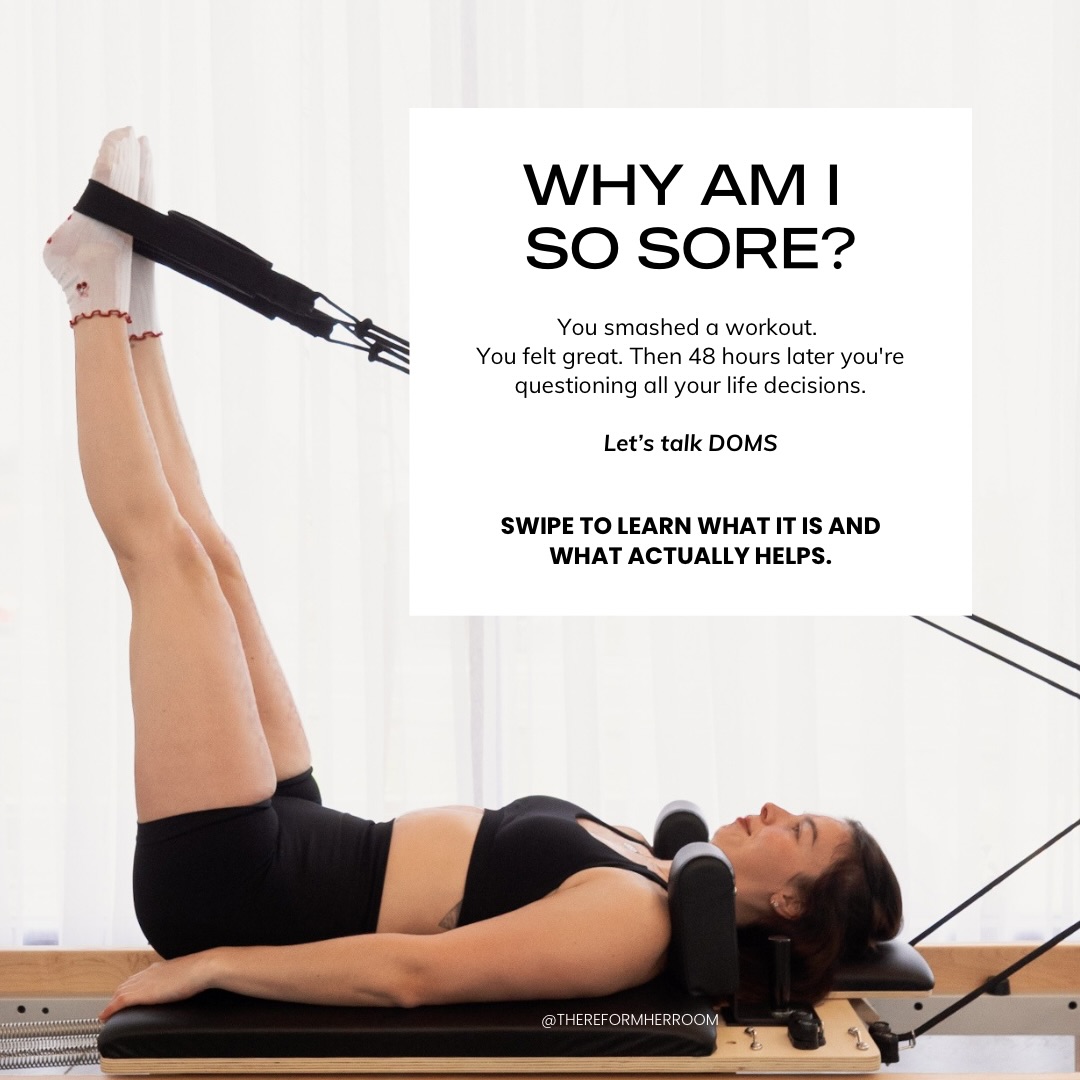 If sitting down feels like a workout after your workout… this one’s for you 😅
DOMS is one of the most common things we experience after exercise, but it’s also one of the most misunderstood.
Swipe through for everything you need to know about DOMS, what causes it, and what actually helps. 💛
Save this one for the next time your legs are questioning your life choices 💛