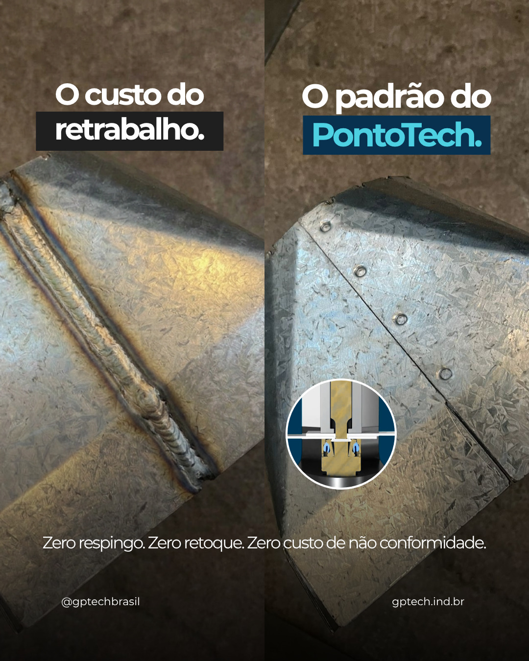 A solda gera respingos, distorção térmica e necessidade de retrabalho. Cada peça reprocessada é custo de não conformidade que não aparece na planilha de custo por ponto, mas aparece no resultado do mês. Com o PontoTech, a conformação MECÂNICA entrega o ponto pronto: sem respingos, sem deformação e sem etapa adicional de acabamento. O custo de qualidade começa no método de união.
Fale com um especialista agora mesmo! (Link na Bio)