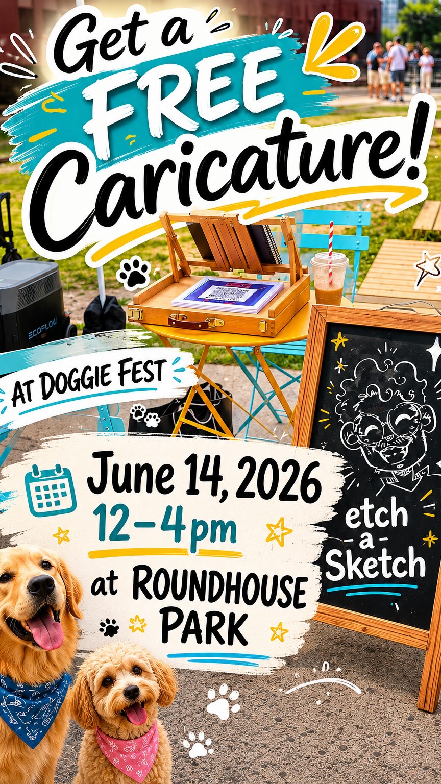 🎨🐾 FREE CARICATURES AT DOGGIE FEST! 🐾🎨
Want a fun keepsake of your pup? Stop by and meet talented artist @ruchika_khati from 12 PM – 4 PM at Doggie Fest for a FREE caricature sketch of your furry friend! ✏️🐶
✨ First come, first served
📍 Roundhouse Park, Toronto
📅 June 14, 2026
⏰ 11 AM – 4 PM
🎟 FREE Admission
Tag a dog parent who would love a custom sketch of their pup! 🧡
#DoggieFestToronto #DoggieFest2026 #TorontoDogs #DogFriendlyToronto #DogEventsToronto