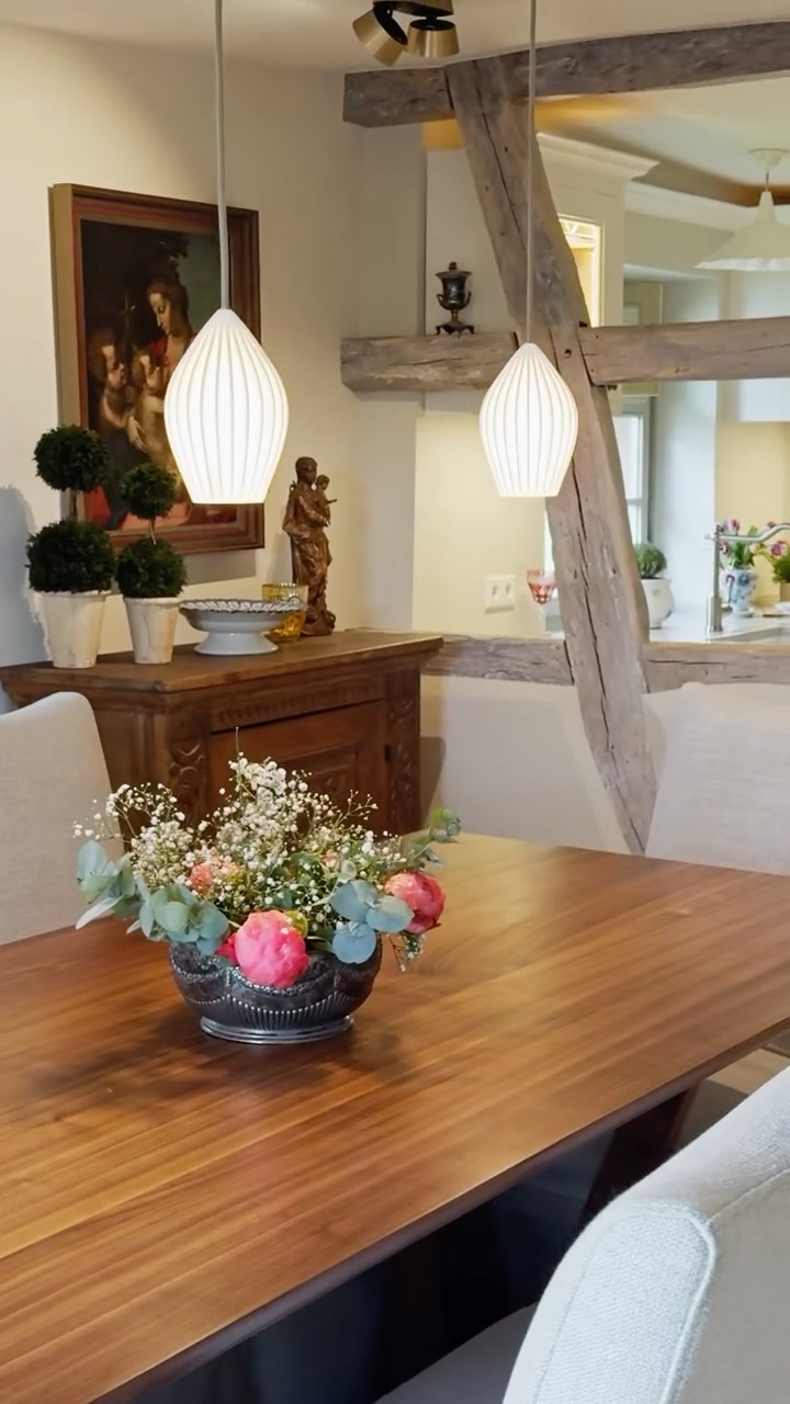 At the heart of the Fachwerkhaus -
where history gathers around the table
Designed as a statement piece, this custom walnut dining table with brass accents brings warmth, weight, and quiet luxury to the room. Surrounded by centuries-old beams, it's a dialogue between past and present-crafted for long dinners, slow mornings, and everything in between.
#customdesign #luxurydining #walnutdesign #heritageinteriors
#timelessliving