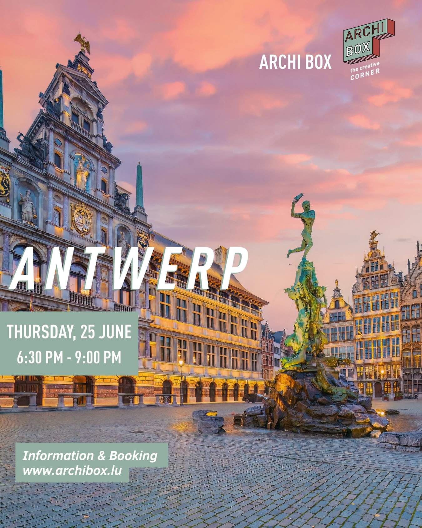 The next Archi Box edition takes place in Antwerp on June 25.
An occasion for architects and interior architects to meet leading manufacturers, discover new expertise and innovations, and explore future collaboration opportunities.
With the presence of @anywaydoors , @brulight_be , @carpentierhardwood , @extremis, @nuuralighting , @kreon_lighting , @ceramicherefin , @signedbys.belux, @velux , @wilms_schaduwmeesters and @woodstoxxbe
Afterwork: 6:30 PM – 9:00 PM
Location: YUST Antwerp
Looking to discover new materials and build valuable connections? Join us at YUST Antwerp on June 25.
Registration is now open at www.archibox.lu
#Archibox #ArchitectureEventsAntwerp #DesignCommunity #ArchitectureNetworking