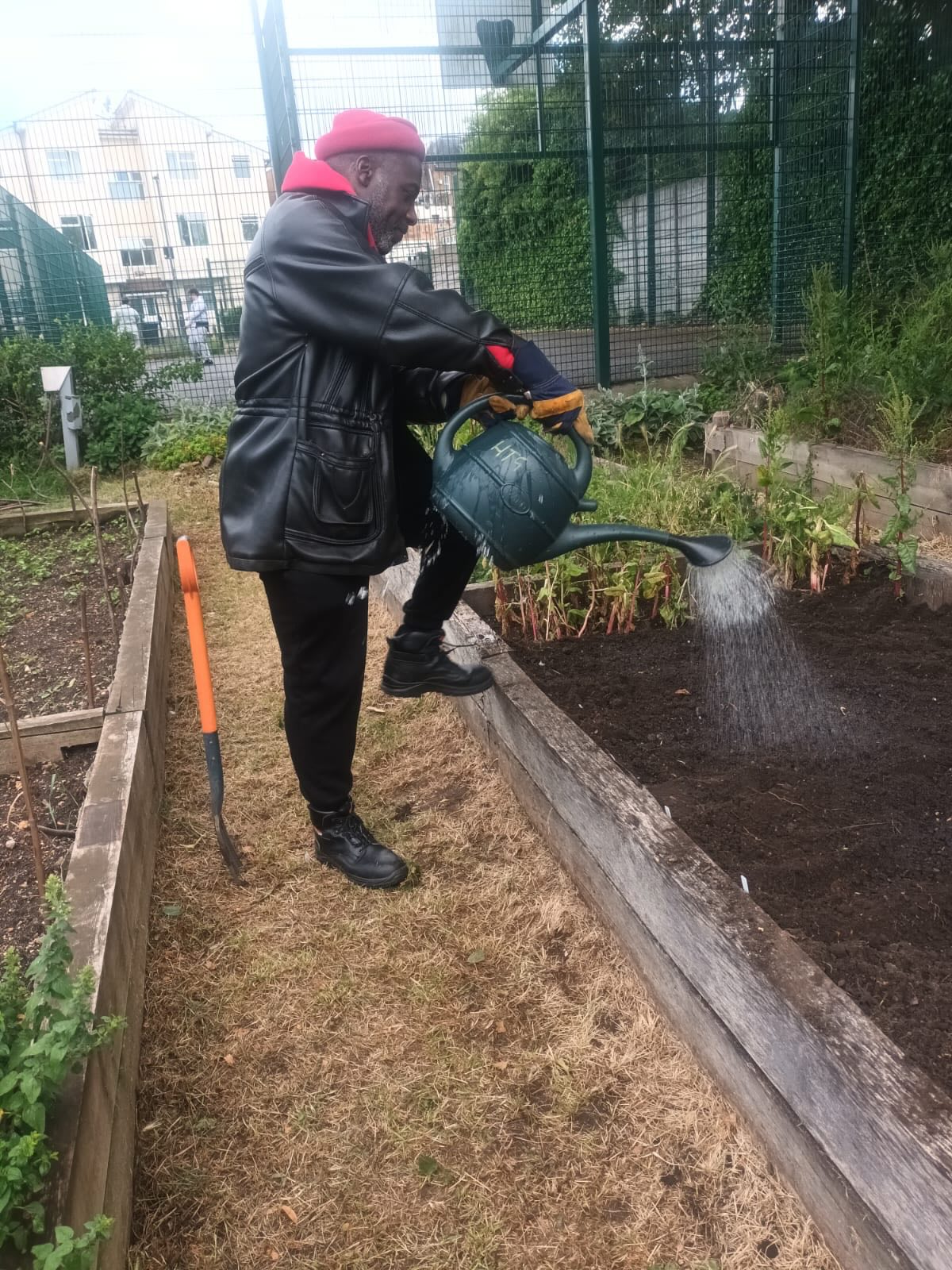 Jerry, David and Sue tending to our plot at @harlesdentowngarden .