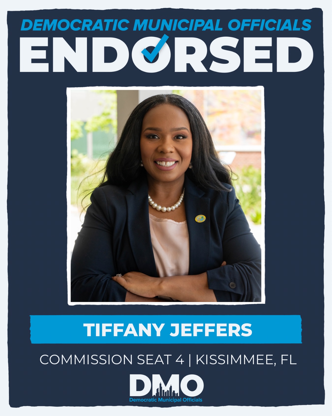 I am honored to be endorsed by Democratic Municipal Officials for Kissimmee City Commission Seat 4!
This campaign has always been powered by people, rooted in service, and focused on results for Kissimmee families. From affordable housing to workforce development, youth investment, small business support, and stronger community partnerships, I am running to make sure every resident has a voice at the table.
Kissimmee deserves leadership that shows up, listens closely, works hard, and brings people together. I have been doing that work long before my name was on a ballot, and we are just getting started.
Thank you, DMO, for believing in this campaign and in the future we are building together.
Let’s go, Kissimmee! 🩷
Political advertisement paid for and approved by Tiffany Jeffers, Candidate for Kissimmee City Commission Seat 4