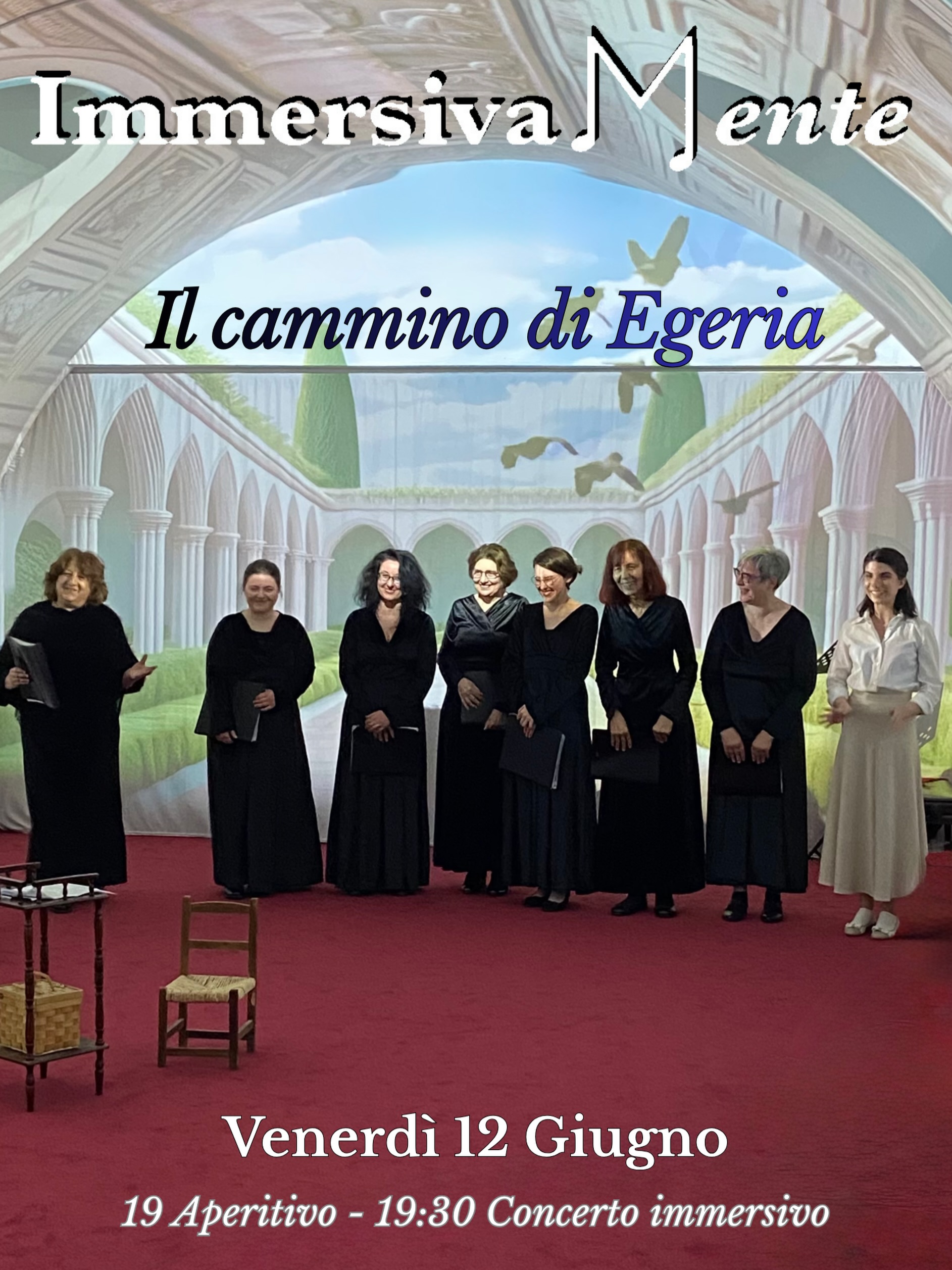 Il cammino di Egeria - Musica e parole sulle orme di una pellegrina dell’antichità
Nel IV secolo, una donna viaggiò da Occidente verso l’Oriente lasciandoci uno dei primi resoconti di pellegrinaggio cristiano: l’Itinerarium Egeriae.
Questo concerto rende omaggio alla figura di Egeria, pellegrina, scrittrice e testimone del dialogo tra culture, lingue e spiritualità. Attraverso un intreccio di antichi canti, letture coeve e suggestioni sonore, riviviamo le tappe del suo viaggio, tra preghiera e scoperta, in un percorso che parla ancora al cuore del nostro tempo.
Ensemble Etheria
Direttrice del coro Maestra Bruna Caruso
Marta Federico - voce recitante
Ore 19:00 - calice diVino insieme agli artisti
Ore 19:30 - concerto immersivo
#immersivamente #concertimilano #eventimilano #simmscuoladimusica