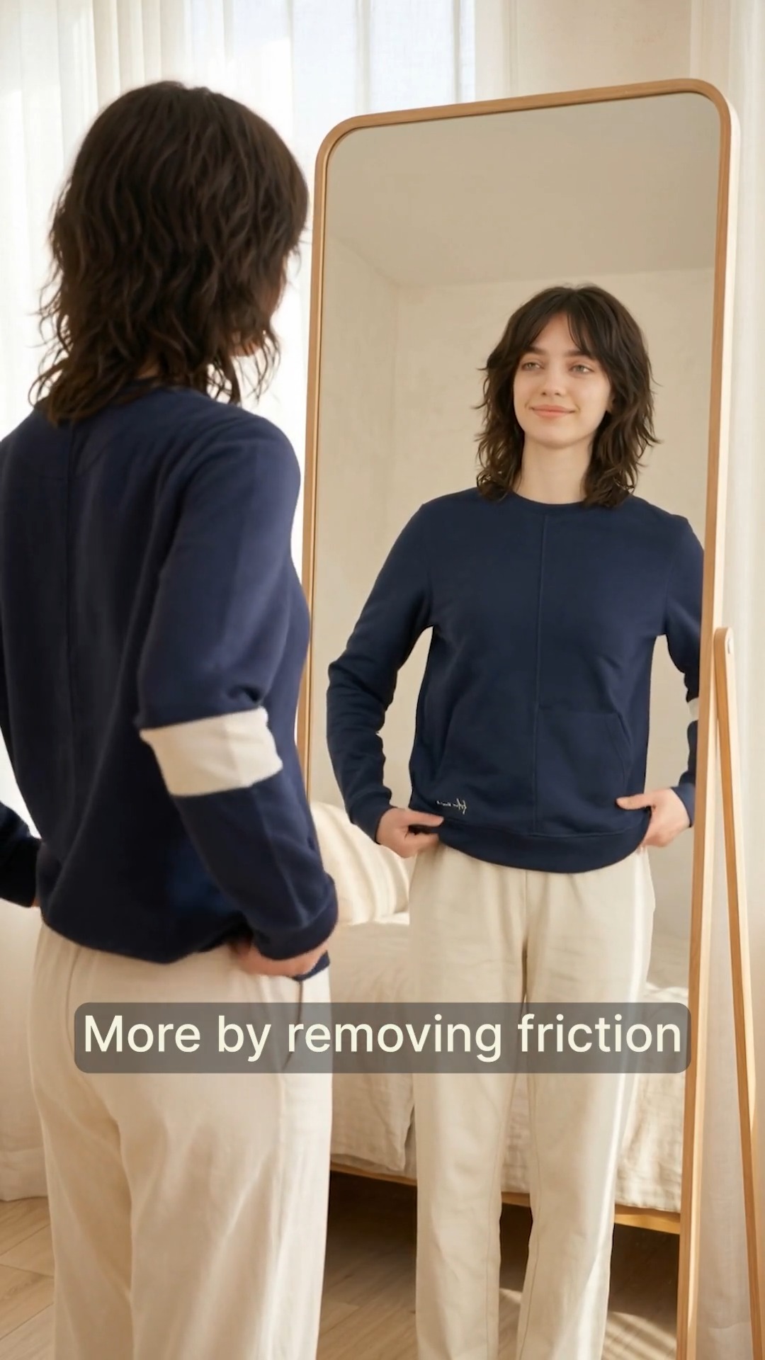 Navy steadies me — not to stand out, but to remove the small frictions of choosing, leaving, and focusing. A navy long sleeve becomes a quiet cue that getting dressed can feel soft.
DM or comment SOFT if this is how you want to feel getting dressed 🌿
FDH WEAR • LESS NOISE. MORE PRESENCE
#SensoryWardrobe #SlowDressing #AnchoringColor #NervousSystemCalm #SoftMinimalism