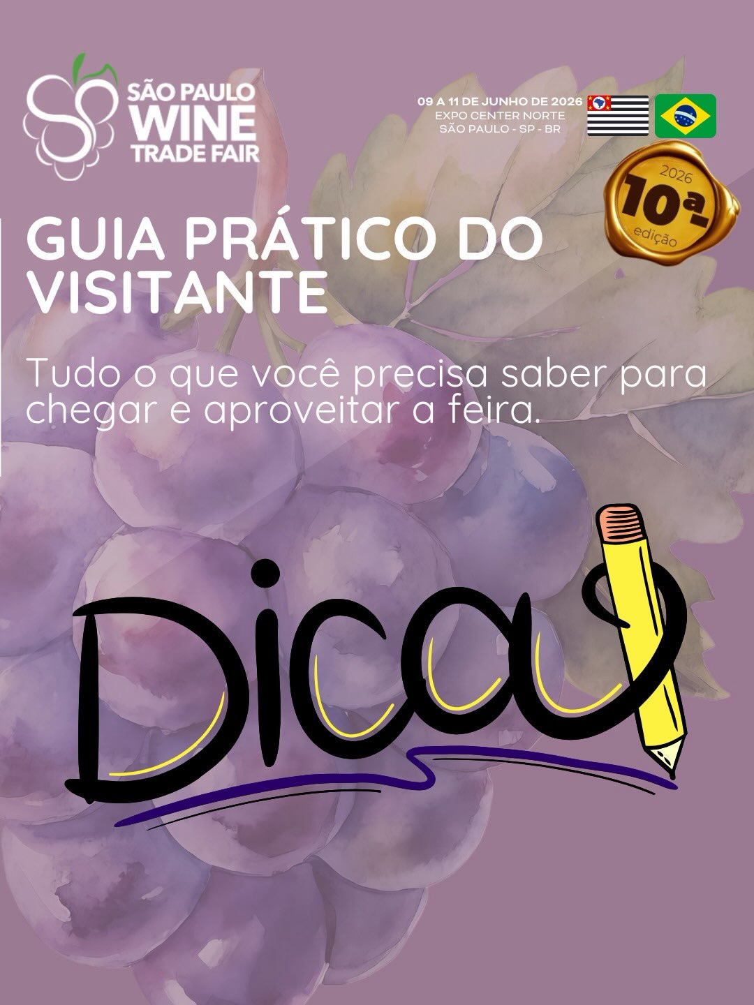 Reta final para a Wine São Paulo Trade Fair! 🍷✨ Para que você possa focar no que realmente importa — fechar negócios e expandir seu networking —, preparamos um guia prático de logística para a sua visita.
Arraste para o lado e confira os detalhes de localização, horários e facilidades.
📍 Onde: Pavilhão Branco – Expo Center Norte (Rua José Bernardo Pinto, 333 – Vila Guilherme, São Paulo - SP). 📅 Quando: De 9 a 11 de junho, das 14h às 20h.
💡 Dica de ouro: Evite filas na entrada! Garanta seu credenciamento online para agilizar seu acesso.
💾 Salve este post para consultar o endereço e as rotas facilmente quando estiver a caminho do pavilhão!
👉 Ainda não garantiu seu acesso gratuito de negócios? O link oficial está na nossa bio. Nos vemos lá!
The countdown is on for the Wine São Paulo Trade Fair! 🍷✨ To ensure you can focus entirely on what matters most — closing deals and expanding your networking —, we have put together a practical logistics guide for your visit.
Swipe left to check all the details regarding location, hours, and facilities.
📍 Where: White Pavilion – Expo Center Norte (333 José Bernardo Pinto St. – Vila Guilherme, São Paulo - SP, Brazil). 📅 When: June 9th to 11th, from 2 PM to 8 PM.
💡 Pro tip: Avoid lines at the entrance! Complete your online registration for quick access through.
💾 Save this post to easily check the address and transportation routes when you are on your way to the pavilion!
👉 Haven’t secured your free business badge yet? The official link is in our bio. See you there!
🏷️ Hashtags Sugeridas (Fim do post)
#WineTradeFair #WineTradeFair2026 #CICAVI #B2B #NegociosDoVinho WineBusiness Sommelier MercadoDoVinho ExpoCenterNorte São Paulo
