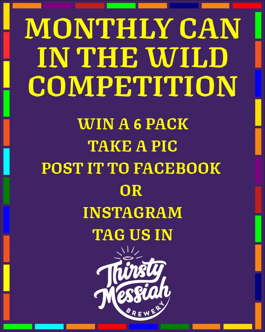 You know we have cans, days like tday are perfect for taking them for a walk, take a pic, tag us and be in the runnign to win a 6 pack. #tagthirstymessiah