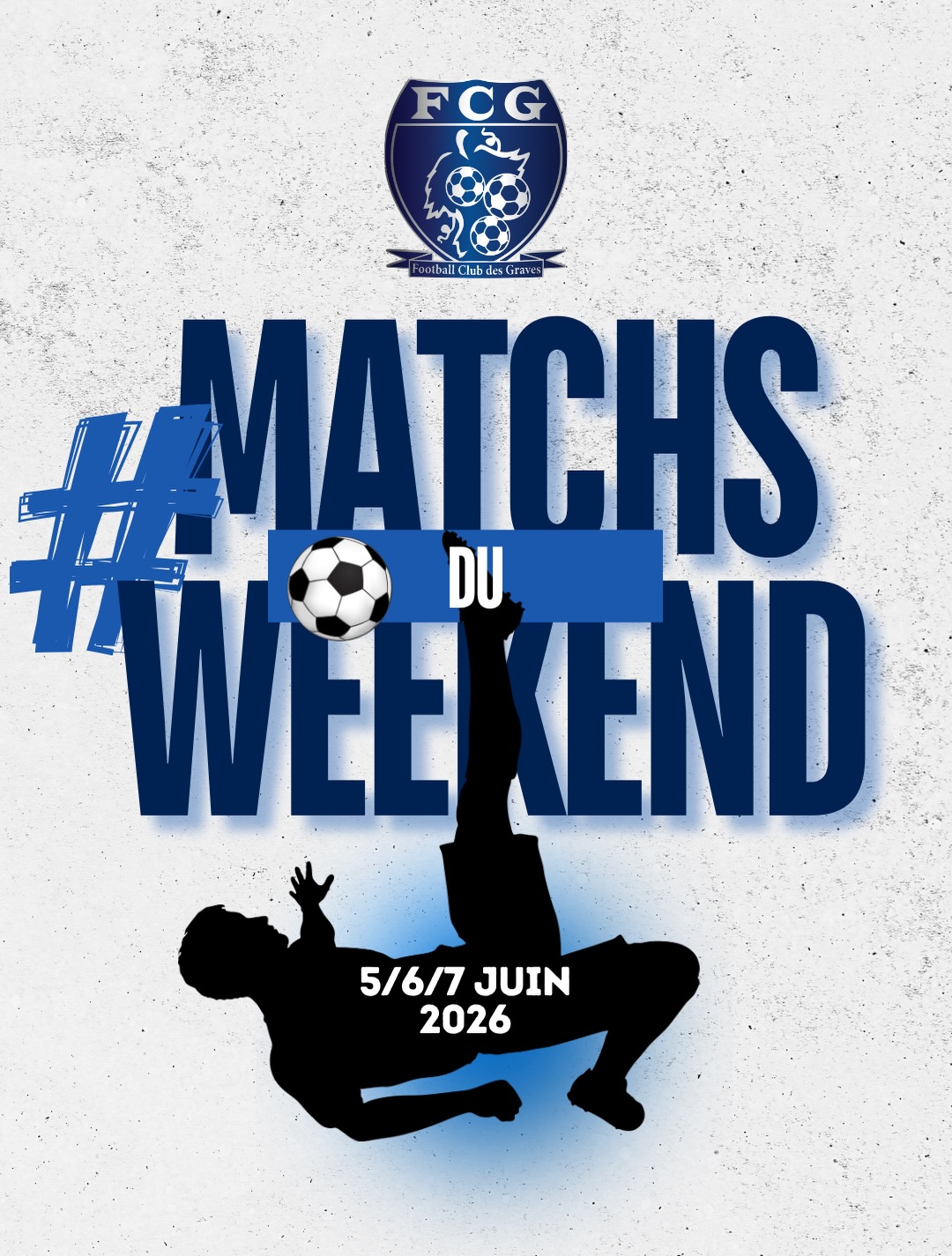 🔵⚪️ 𝗔𝗚𝗘𝗡𝗗𝗔 𝗗𝗨 𝗪𝗘 ! 🔵⚪️
Un week-end 100% football nous attend ! 🔥⚡
📣 Venez nombreux soutenir nos équipes sur les terrains ! ⚽️🙌
📸 N’hésitez pas à prendre des photos et à nous les transmettre pour qu’on puisse mettre en valeur les moments forts du week-end !
💙🤍𝑃𝑙𝑢𝑠 𝑞𝑢‘𝑢𝑛 𝐶𝑙𝑢𝑏, 𝑢𝑛 𝐸𝑠𝑝𝑟𝑖𝑡 𝑑𝑒 𝐹𝑎𝑚𝑖𝑙𝑙𝑒 💙🤍
#fcgraves #agendafoot #matchday