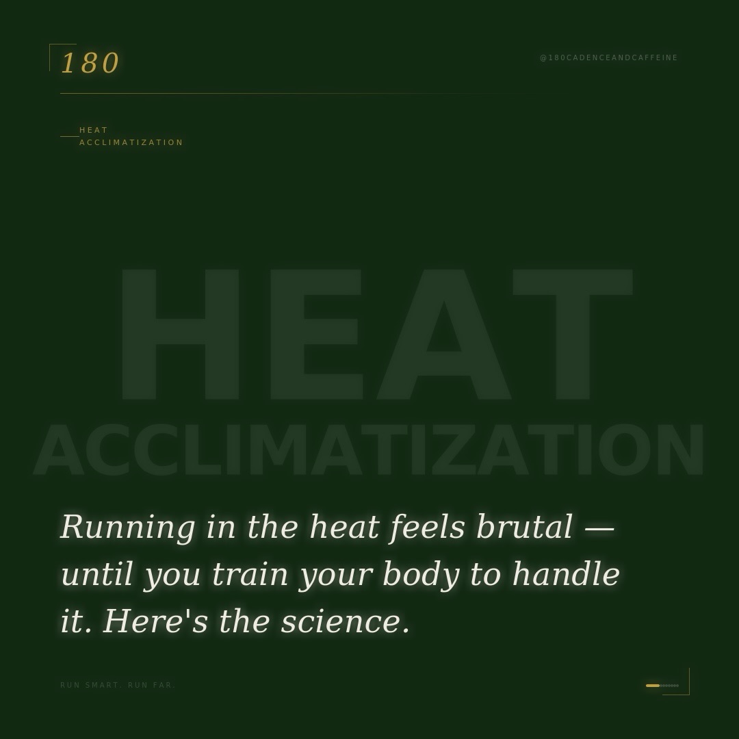 Follow for more content👇
Summer running isn’t for the soft so you have to be strategic. 🥵
Run early or late when you can. If life won’t allow it, adapt: hydrate aggressively, pre-cool with a cold shower or wet shirt, wear a hat, wear sunscreen, and give yourself permission to walk or find shade.
Heat doesn’t care about your ego. Respect it and you’ll live to run another day.
If you can struggle through the adaptations will occur!
Another way to use this physiology to your benefit? Start to use sauna in the weeks leading up to your race. As you cut time out of your runs you can replace it with sauna for the above mentioned benefits!
#running #summerrunning #runningsmart #runningtips