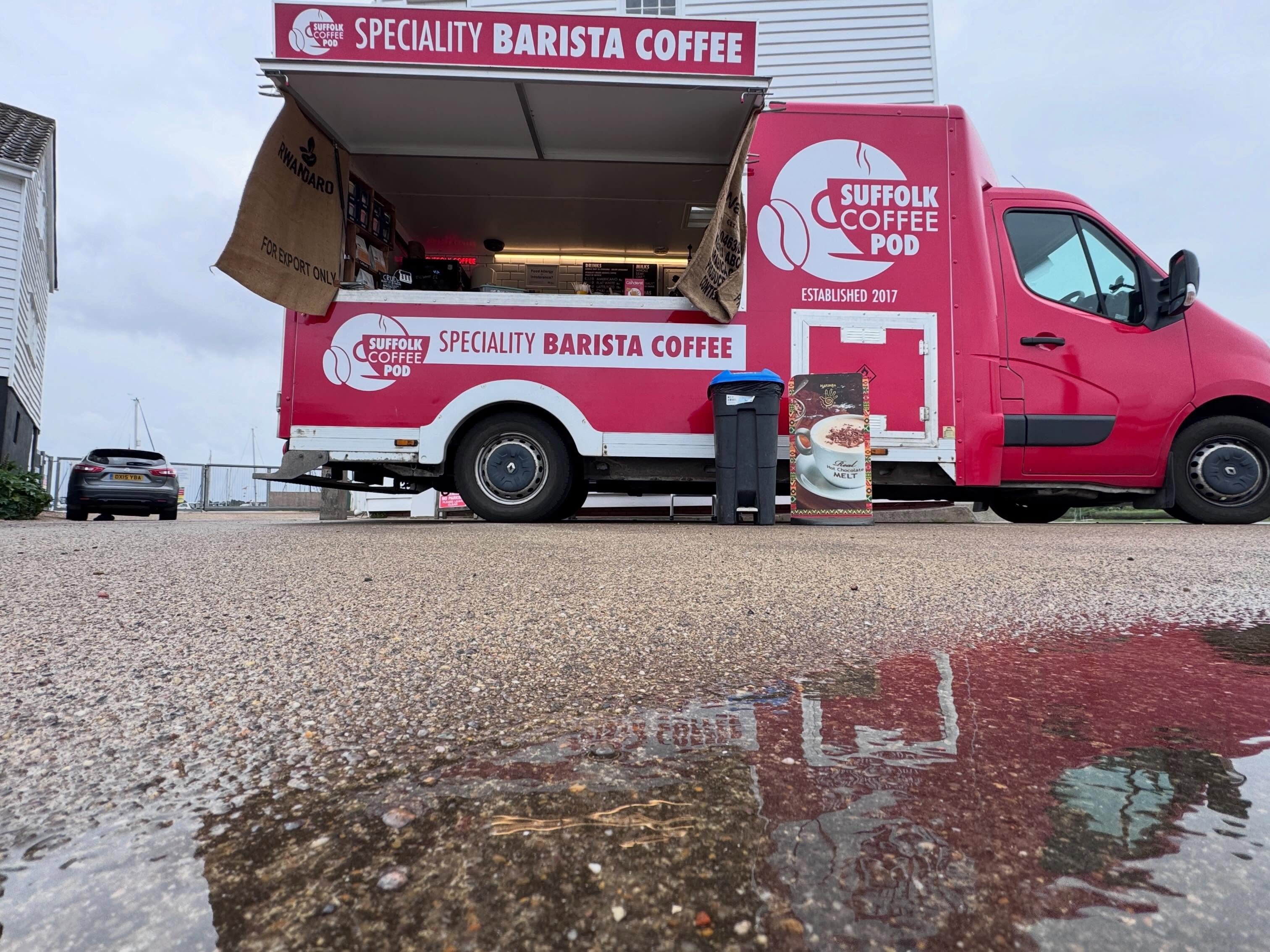 All dialled in down here at (a wet) @woodbridgetidemill 🤣👍 here until 3pm?…….🤔☔️💧🌧️