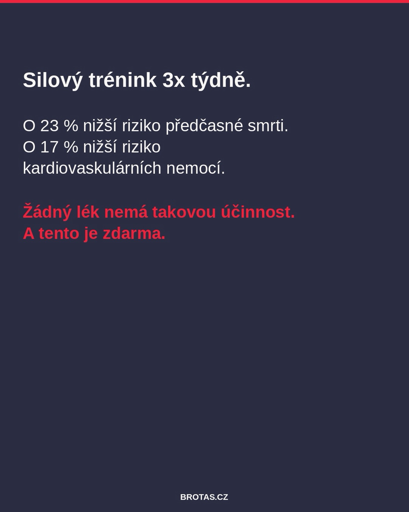 Benefity silového trénink 3x týdně 🤓💪🏽
Meta-analýza z British Journal of Sports Medicine z roku 2022. Data z více než 2 milionů lidí.
Výsledky trénink o frekvenci 3x týdně:
O 23 % nižší riziko předčasné smrti.
O 17 % nižší riziko kardiovaskulárních nemocí.
Žádný lék na světě nemá takový risk-benefit profil. A tento je zdarma, cvičte pravidelně silový trénink.
Honza
#brotasfitness #silovytrenink #dlouhovekost #zdravi #věda