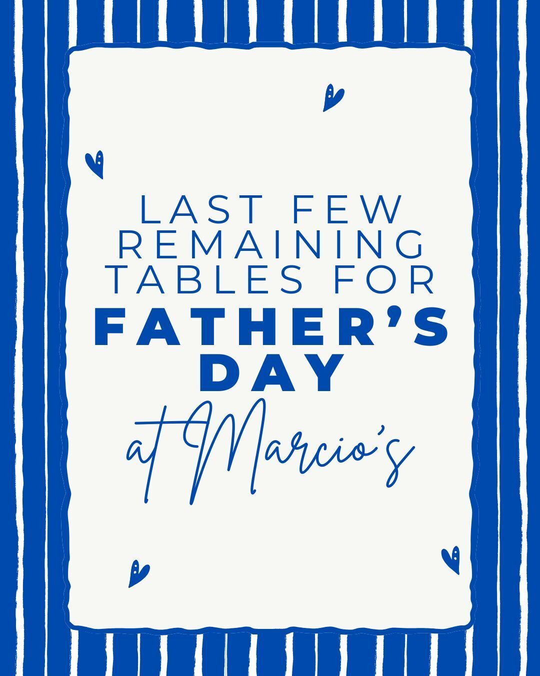 🚨 LAST FEW TABLES REMAINING FOR FATHER'S DAY 🚨
Father's Day is nearly here, and we're down to our final tables.
If you're planning a special meal with family, now is the time to book.
Join us for a relaxed afternoon of freshly prepared Italian food, quality ingredients, great wine and the kind of warm hospitality that turns a meal into a memory. ❤️
Choose from our specially created Father's Day set menu or enjoy all your favourites from our à la carte menu - every dish cooked fresh to order with the care and attention we're known for.
Because Dad deserves more than a last-minute card.
📅 Father's Day
🍷 Set Menu & À La Carte Available
📍 Bedford
Book online now before the remaining tables are gone.
📍 Castle Road, Bedford
📞 07768 431715
📧 info@marciositalianrestaurant.co.uk
www.marciositalianrestaurant.co.uk
🍷🍝 Slow evenings, full hearts, unforgettable flavours. We can’t wait to welcome you at our Bedford restaurant! ❤️🇮🇹
#FathersDay #BedfordRestaurants #ItalianRestaurant #FamilyDining #SupportLocal