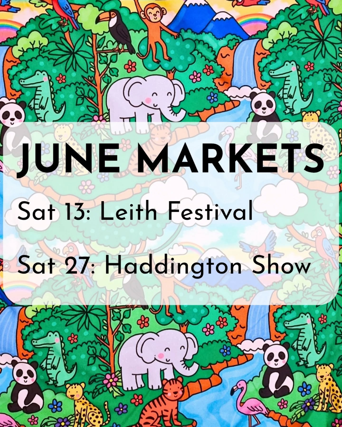 I have two great markets coming up this month!
On 13 June I'll be at Leith Festival, on Leith Links. I always have so much fun at the Festival, it's a brilliant family day out. This year I'm sharing a pitch with my maker buddy @joy.revival.design who makes amazing jewellery and homeware. @leithfestival
On 27 June I'll be at Haddington Show (East Fortune), a big celebration of East Lothians' farming community . With animals, vintage and modern machinery and kids activities, this is going to be a great day! Note this is a ticketed event. @haddington_show_east_lothian
#whatsoneastlothian #edinburghforunderfives #scottishsmallbusiness
