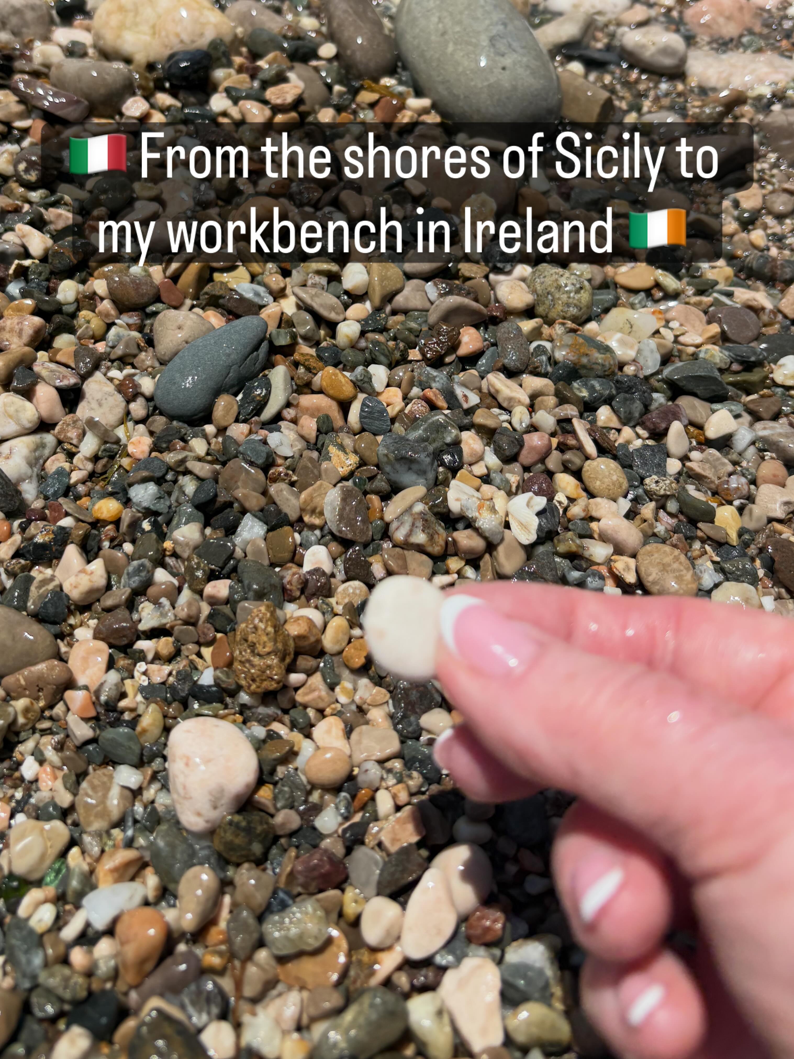 Always on the lookout for little treasures and inspiration. This beautiful white pebble caught my eye on a beach in Taormina, and it reminded me that the simplest things often become the most meaningful.
Looking forward to creating some special Love & Pebbles pieces when I’m back in Ireland. 🪨☀️
💛Shona 💛