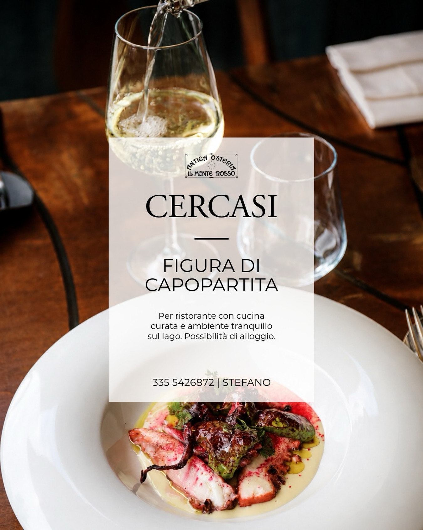 📢 Antica Osteria Monterosso è alla ricerca di un capopartita! 👩🍳👩🍳👨🍳
Per info e candidature
Stefano 335 5326872
#WeAreHiring #AnticaOsteriaMonterosso #Suna #LakeMaggiore #ristorante
