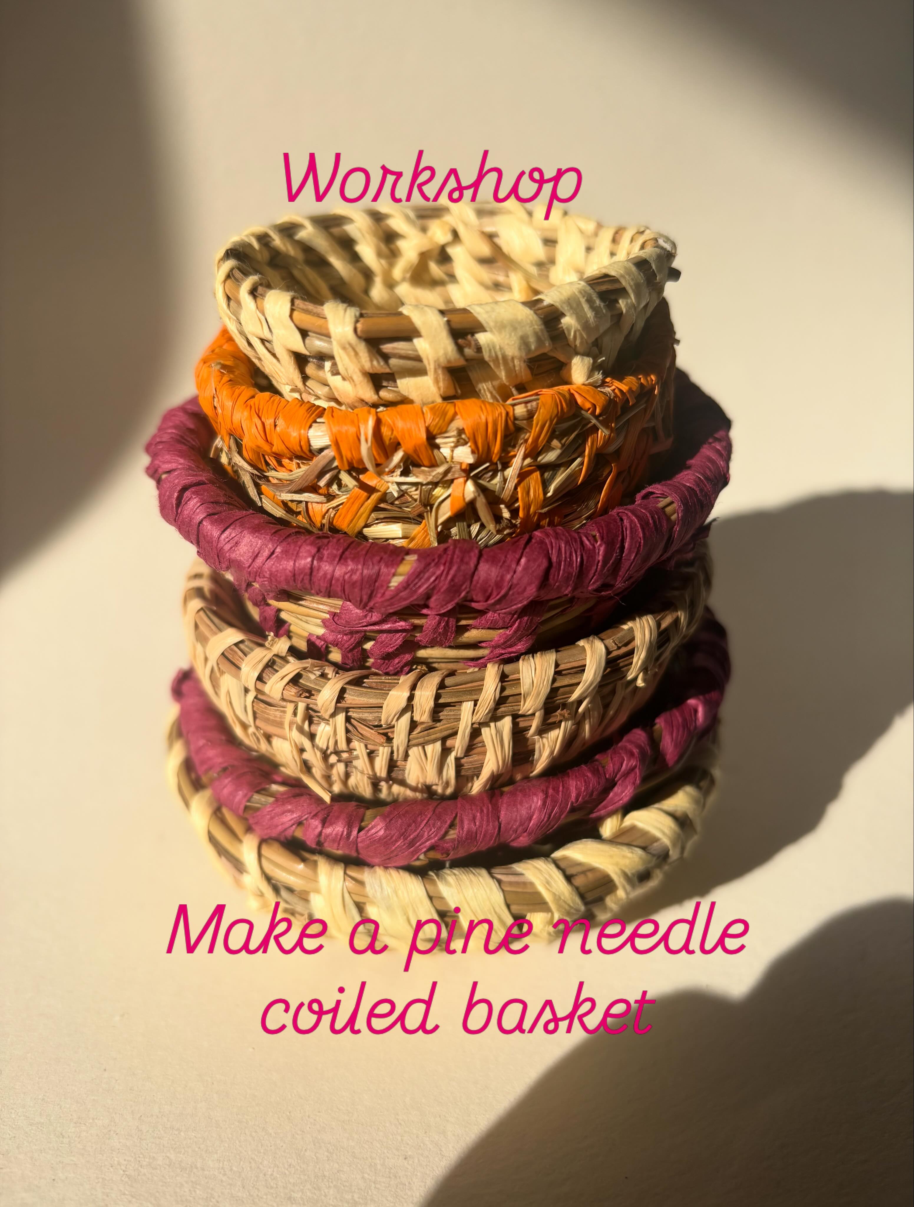 A mindful meditative workshop making a pine needle coiled basket with guidance from @made_by_hand_herbals …. #naturalfibres #coiledbaskets #madebyhand #weaving #buyinthebayhb