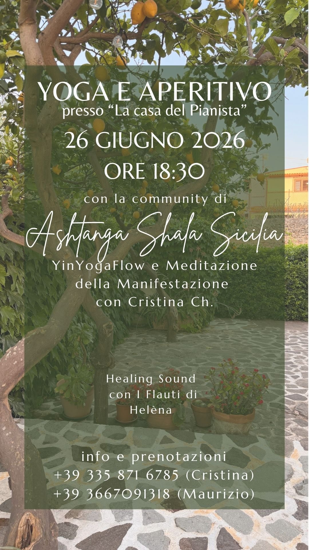 ✨ C’è un momento, tra il tramonto e l’inizio della notte, in cui tutto rallenta.
Il 26 giugno ti invitiamo a viverlo con noi nella magia della @lacasadelpianista
Un viaggio tra movimento, respiro, musica dal vivo e meditazione, immersi nel verde della splendida villa di Maurizio Bignone.
Praticheremo Yoga Flow, ci lasceremo guidare e rigenerare dal sound healing del flauto di Heléna, esploreremo una meditazione dedicata alla manifestazione e concluderemo la serata condividendo un aperitivo sotto il cielo d’estate.
Una serata pensata per chi desidera ritrovare spazio dentro di sé, rallentare e lasciarsi ispirare dalla bellezza, senza venir meno ai momenti di leggerezza e condivisione.
🌿 Yoga Flow
🎶 Sound Healing con flauto dal vivo
✨ Meditazione sulla manifestazione
🥂 Aperitivo rinforzato
🌅 Una location unica immersa nella natura
26 Giugno 2026 – Casa del Pianista | Villa Gazzei, Carini
I posti saranno limitati.
informazioni e prenotazioni scrivimi o contatta @lacasadelpianista
#Yoga #yinYoga #SoundHealing #Meditazione #manifestazione