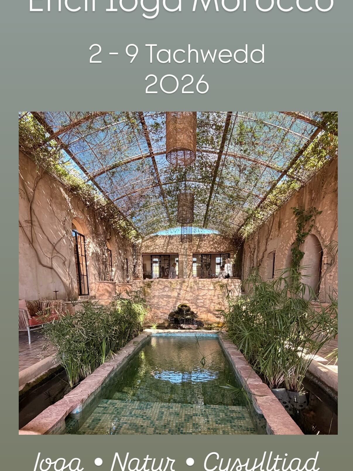 Encil Ioga Morocco 🇲🇦 Yoga Retreat Morocco
Ar ôl encil hyfryd eleni, rydw i Elen Aalla @tiwizi_retreats a Elen Haf @hafodholistics yn dychwelyd i Foroco rhwng y 2il a’r 9fed o Dachwedd 2026.
Mae Moroco wedi bod yn gartref i mi ers dros 10 mlynedd, ac rwy’n edrych ymlaen at rannu rhai o fy hoff lefydd a phrofiadau gyda chi.
Wythnos o ioga, natur, bwyd gwych, diwylliant Moroco, creadigrwydd, hamdden a chysylltiad gyda grŵp bach o ferched arbennig.
Byddwn yn treulio pedair noson yn y @theserai.essaouira ger Essaouira ac yna thair noson ym Marrakech, gyda chyfle i brofi ochr fwy araf a dilys o Foroco.
Mae’r pris yn cynnwys llawer iawn o’r profiadau a welwch yn y lluniau – llety, ioga, bwyd yn y Serai, gweithgareddau, trosglwyddiadau a llawer mwy.
Sgroliwch drwy’r lluniau i gael blas o’r profiad ✨
📅 2–9 Tachwedd 2026 - 7 Noson
💷 £1750 y person
Os hoffech y rhaglen lawn neu gael sgwrs anffurfiol, anfonwch neges ataf.