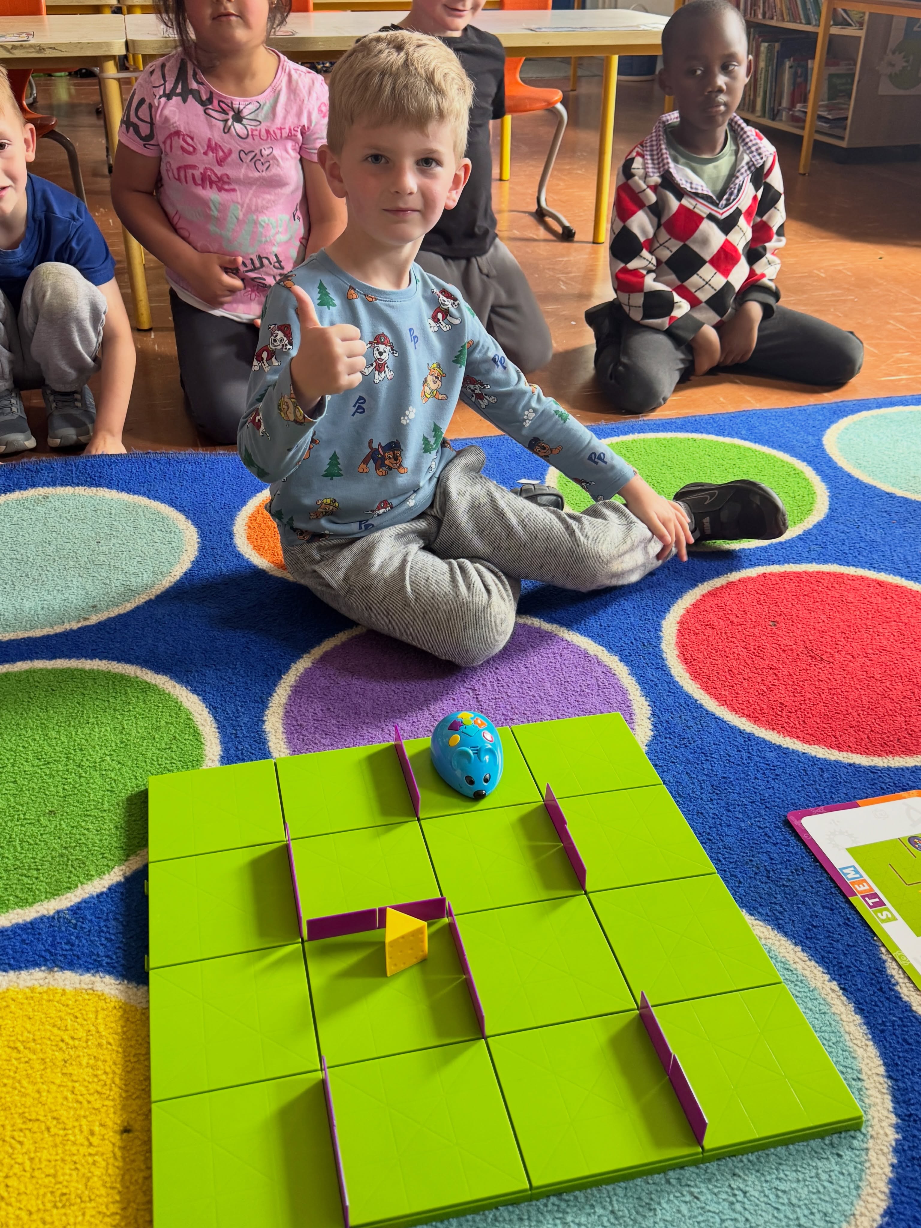 Fun Friday in Junior Infants. Blue bots and then a library visit from Thomas in New Ross Library! He read us three stories: Bears Don’t Eat Egg Sandwiches, Barbara Throws a Wobbler and No! Thanks Thomas @wexfordlibraries
