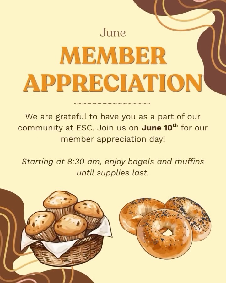 We love our members! For this month, join us for muffins and bagels.🥯
Fuel up with us on Wednesday, June 10th for a pre- or post-workout snack.
*Available while supplies last*
•
•
•
#memberappreciation #bagels #muffins #scottsvalley #santacruz