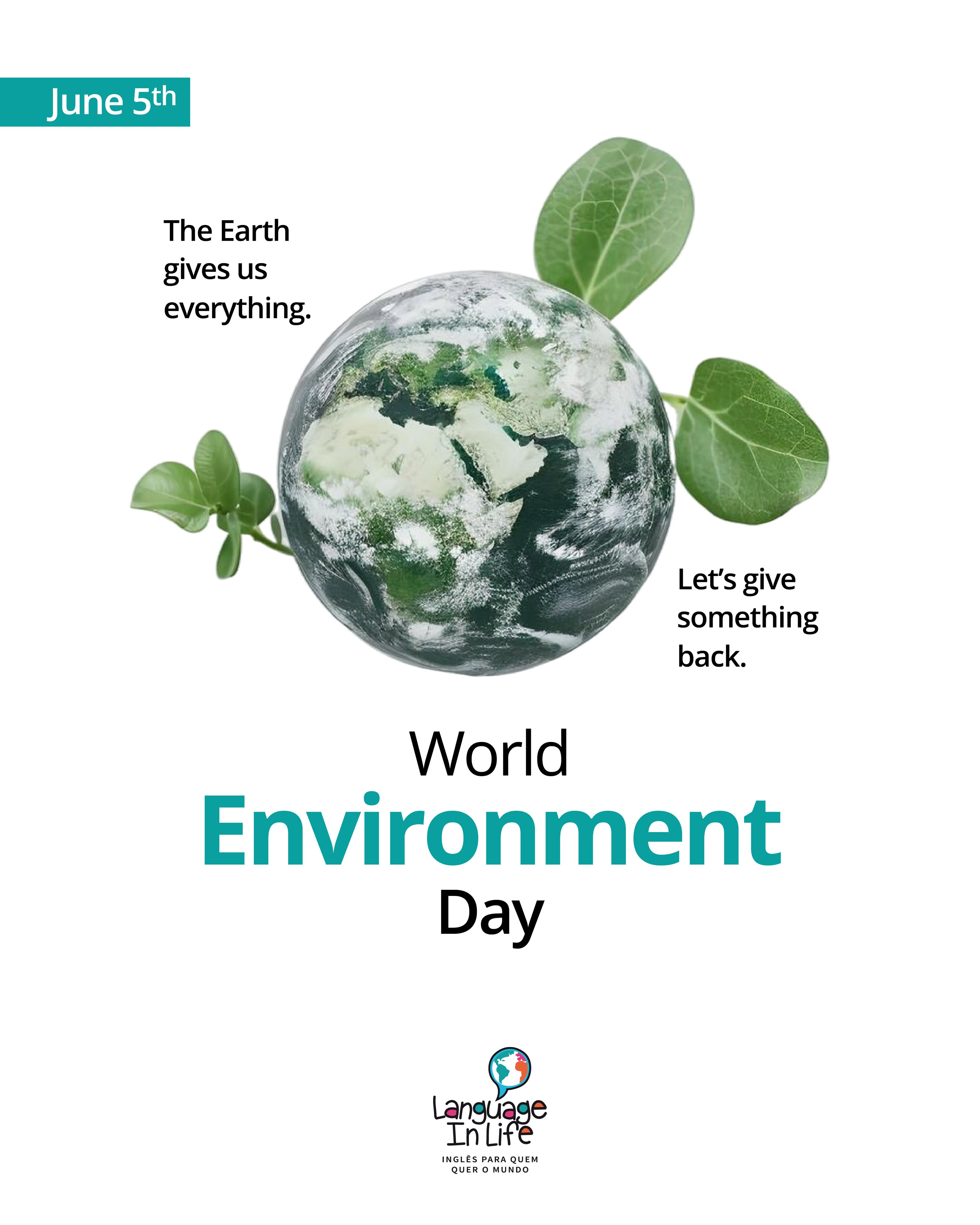 Today is a reminder that every small action matters.
The Earth gives us so much — it’s time to give something back.
Happy World Environment Day! Let’s grow, care, and create a better future together.
#WorldEnvironmentDay #SaveThePlanet #LanguageInLife #Sustainability #CareForEarth