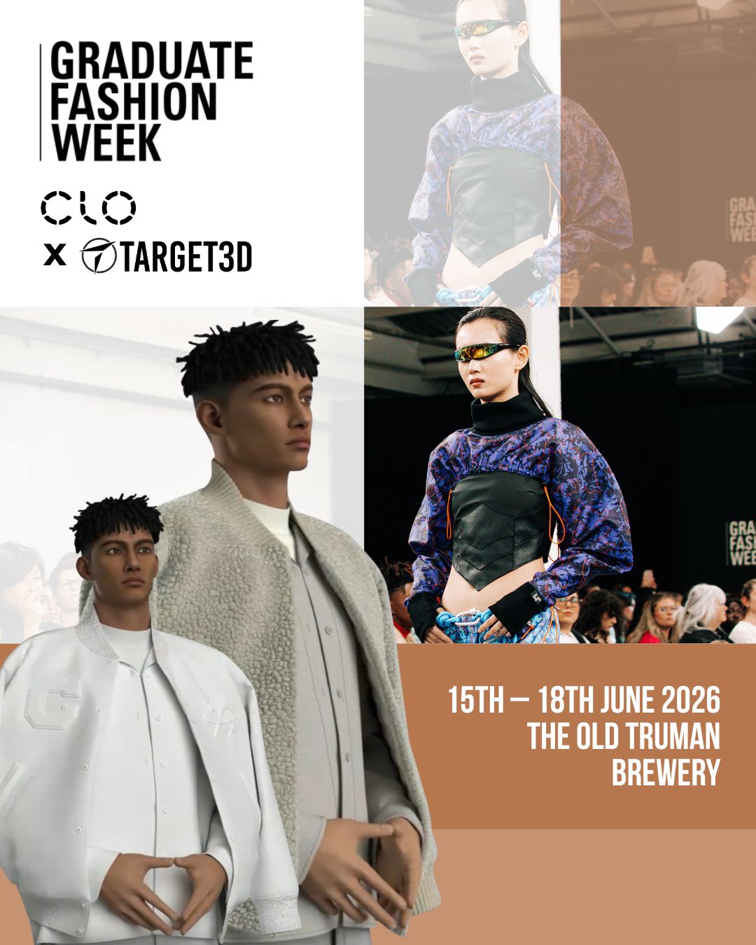 Target3D is heading to Graduate Fashion Week 2026!
From 15th-18th June, we’ll be showcasing the future of fashion through a collaboration with CLO, bringing digital garments to life using markerless motion capture.
@itsclo3d allows designers to create highly realistic 3D garments with accurate fabric simulation, fit and silhouette visualisation for fashion, film, animation, gaming, VFX and beyond.
While CLO featured at GFW 2025, this marks the first time these digital designs will be combined with @optitrack and @the.captury markerless motion capture technology at the event.
We'll be setting up a pop-up motion capture volume where visitors can experience real-time virtual try-ons. Garments created by this year’s Graduate Fashion Week cohort will track to participants' movements, bringing the designs to life on real bodies.
Sound exciting? Head to www.graduatefashionfoundation.com to purchase tickets, and we’ll see you there.
@graduatefashionfoundation
#graduatefashionweek #GFW2026 #motioncapture #mocap #fashiontech #digitalfashion #CLO3D #fashioninnovation #immersivetechnology #Londonfashion #fashiondesign #fashiongraduate #digitaldesign