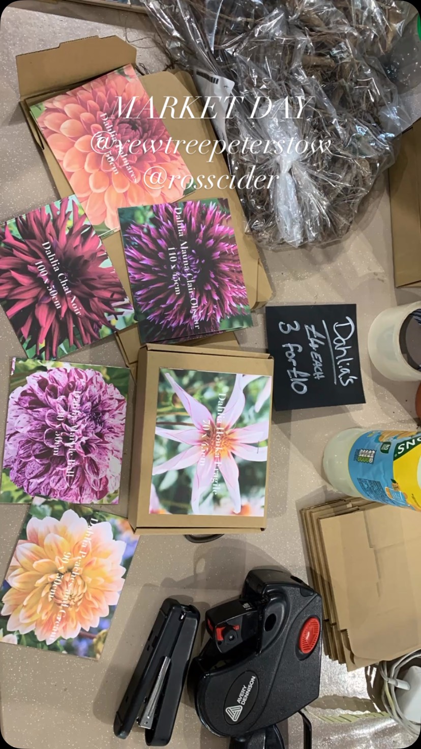 It’s Market Day!!
I’m all setup down @yewtreepeterstow @rosscider !
Weather looks set to be dry 🤞🏻🤞🏻🤞🏻 if a little breezy but there’s a teddy bear picnic!!
Midday till 4pm. Come on down and let’s chat all things garden and wedding floral!!
#rossonwye #herefordshire #resinflowerpreservation #gardendesign #weddingflowers