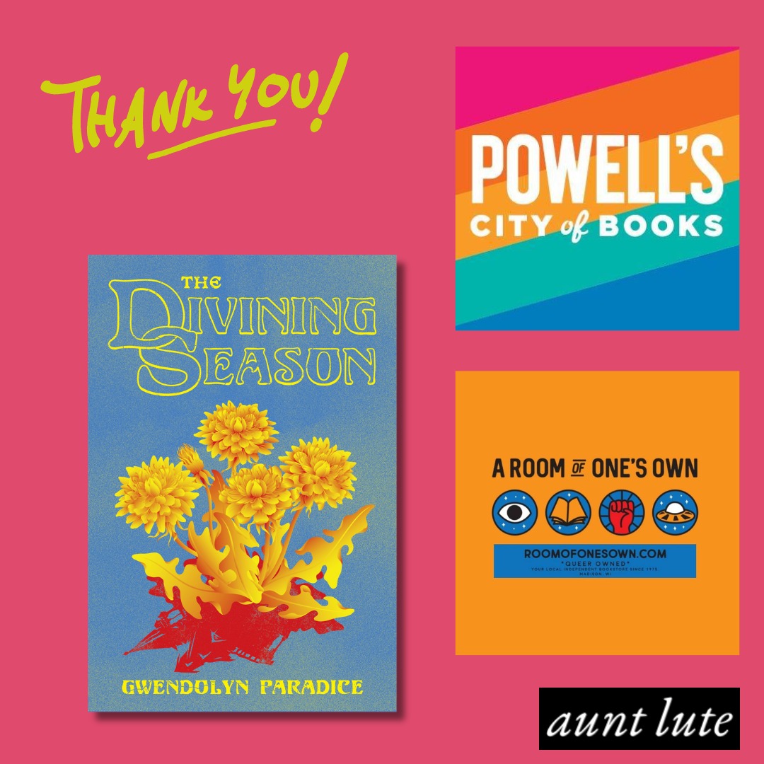 Special thanks to @PowellsBooks and @RoomofOnesOwnBooks for carrying The Divining Season by Gwendolyn Paradice! Visit your nearest store to purchase a copy.