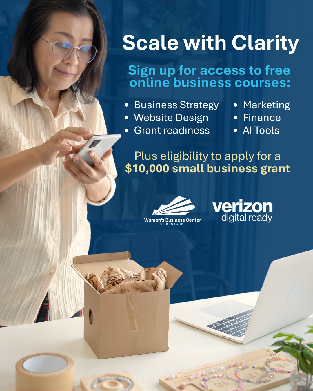 Many business owners do not have a time problem. They have a systems problem.
Verizon Small Business Digital Ready offers free courses that help entrepreneurs create smoother operations, stronger workflows, and healthier business habits.
Explore topics like:
-Recruiting, Onboarding, and Retaining the Talent You Need
-How to Reclaim Your Work Schedule
-Leadership and Operational Strategy
Complete two courses and become eligible to apply for the $10,000 grant opportunity!
Learn more with the link in our bio: @wbckentucky
#SmallBusinessOwner #BusinessOperations #WomenEntrepreneurs #LeadershipDevelopment #EntrepreneurSupport #BusinessEducation #WBCKentucky #KentuckyWomenInBusiness #DigitalReady