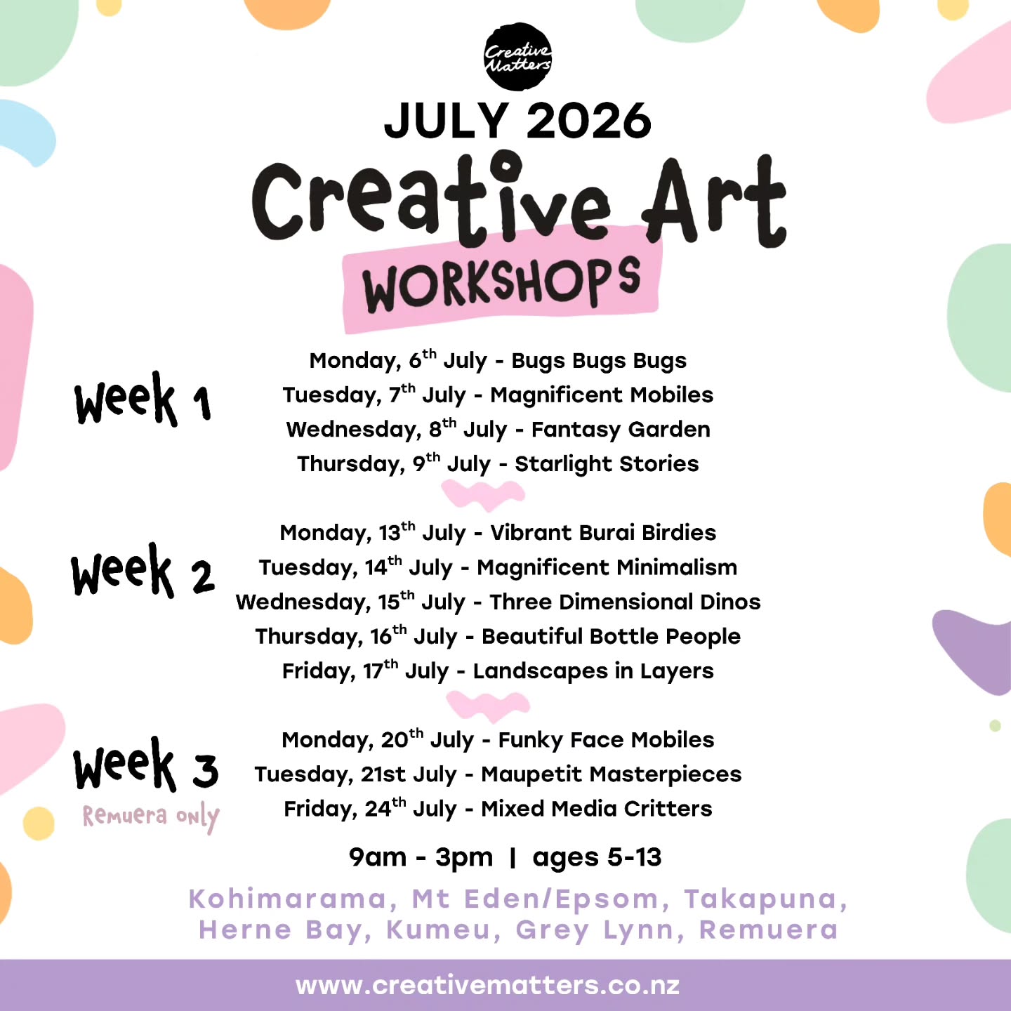 JULY HOLIDAY SCHEDULE 📅