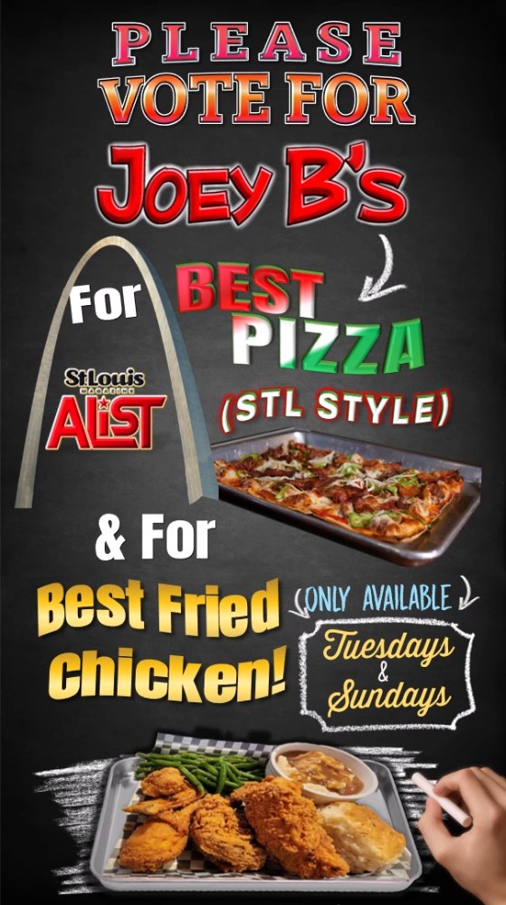 🏆 Joey B's is honored to be nominated in STL Mag's A-List Poll in NINE categories! 🤯
Please help us bring home the title by voting DAILY for:
🍗 Best Wings
🍺 Best Happy Hour
🐔 Best Fried Chicken
☀️ Best Patio
Your support means everything to our family and team. ❤️
📲 Scan the QR code or go to stlmag.com/alist and vote daily through June 16th!
#JoeyBs #STLMag #AList #BestWings #BestHappyHour #BestFriedChicken #BestPatio #STLFood #STLRestaurants #STLEats #VoteDaily #SupportLocal #FamilyOwned #HappyHour #PatioSeason #WingLovers