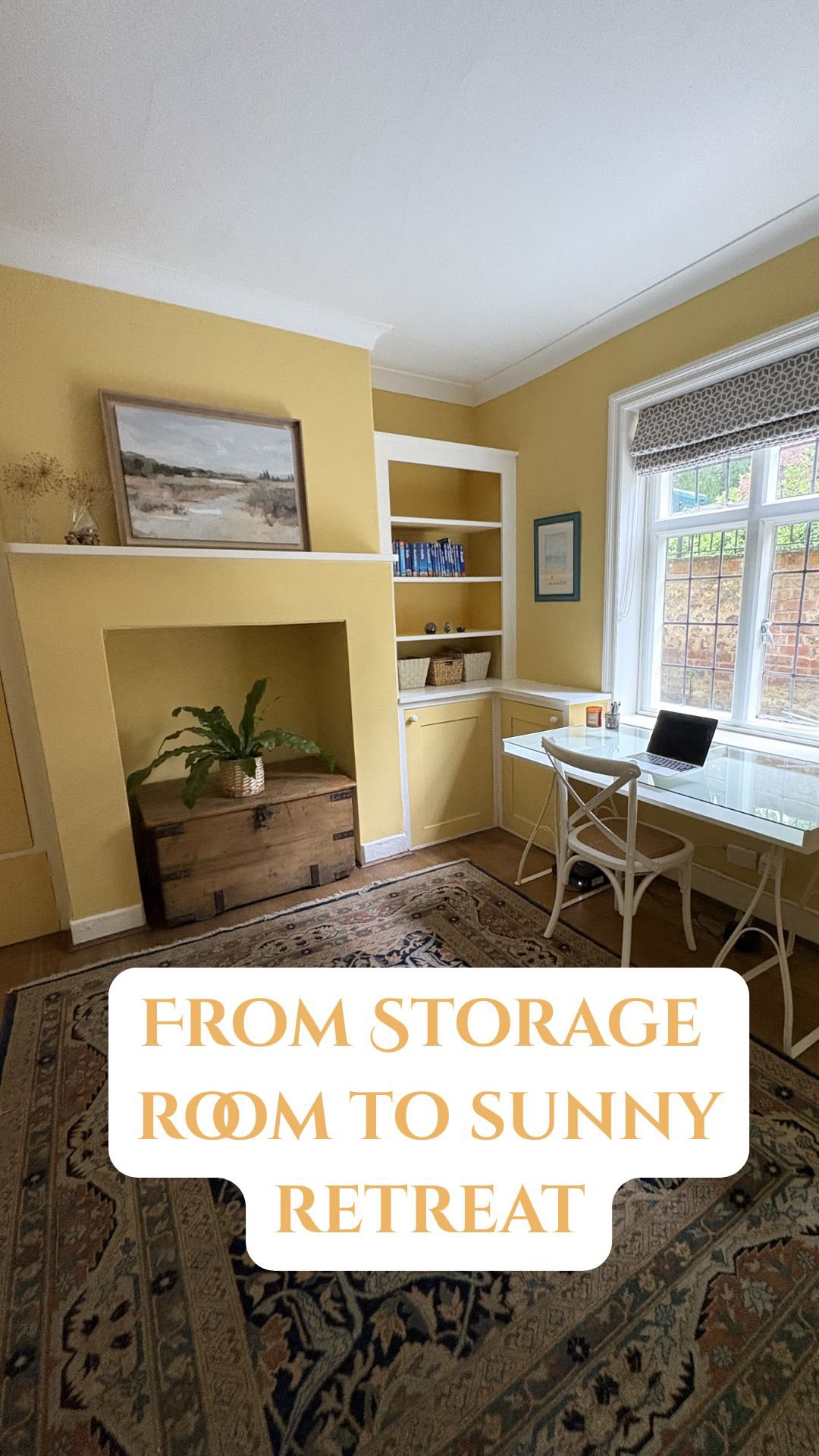 Sometimes the biggest transformations can be not what you add but what you take away.
By clearing the clutter, painting the woodwork and using a sunny yellow for the walls we revealed what had been hidden - a bright welcoming space with a clearly defined use as a study.
Like the colour? It is Yellow Ground @farrowandball
#wykehamhomestyling #homestaging #homestyling #sellyourhome