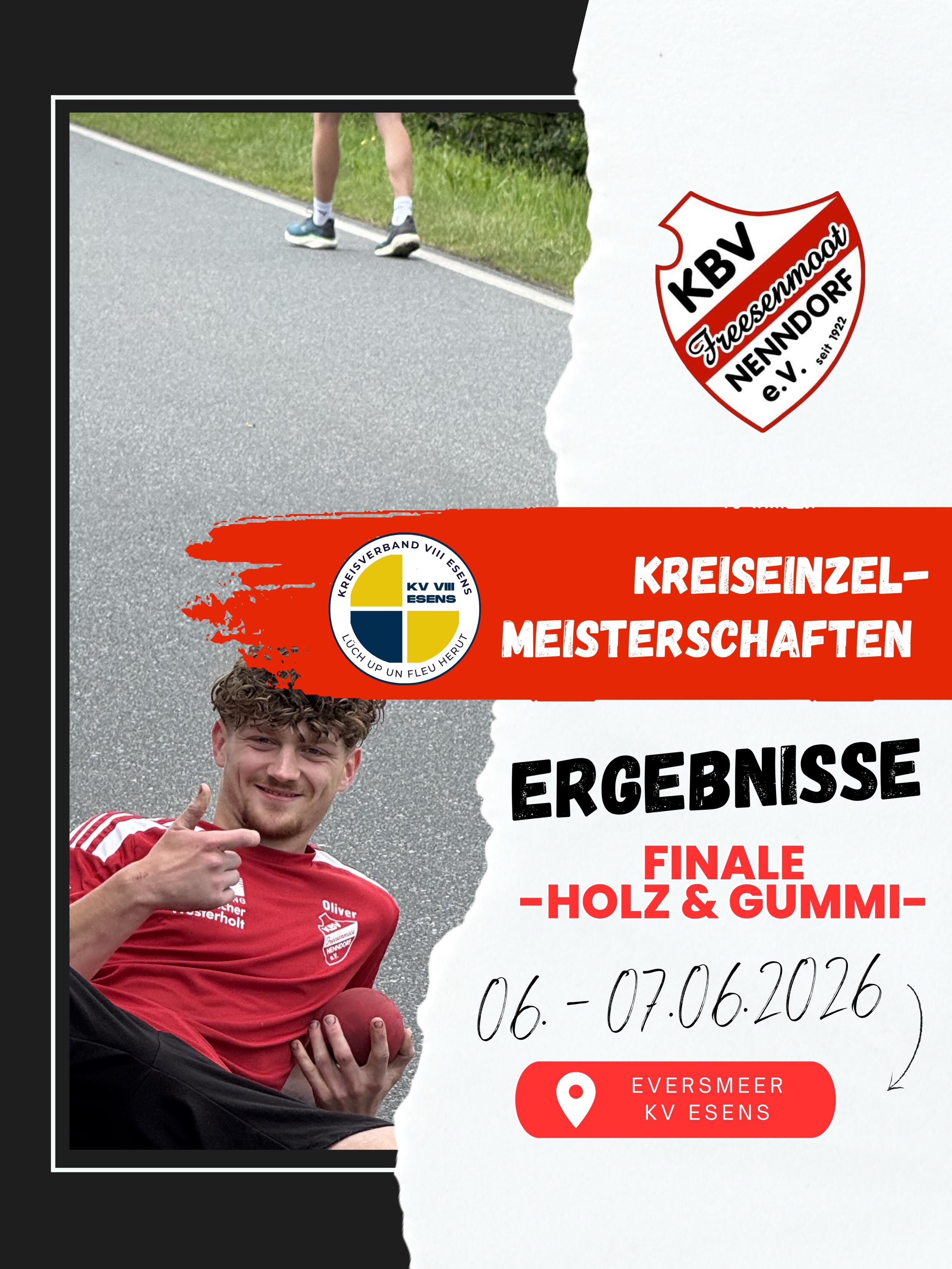 🏆 Einzelmeisterschaften 2026 – Holz & Gummi in Eversmeer 🏆
Starke Leistungen, spannende Wettkämpfe und jede Menge Emotionen auf den Straßen von Eversmeer! 💪🔥
Unsere Werferinnen und Werfer des KBV Nenndorf haben bei den Einzelmeisterschaften 2026 alles gegeben und sich mit der Konkurrenz aus dem gesamten Kreisverband gemessen. Wir sind stolz auf eure Leistungen und euren Einsatz! 👏
Herzlichen Glückwunsch an alle Platzierten und Qualifizierten. 🙌
📊 Die Ergebnisse findet ihr in den Grafiken.
#KBVNenndorf #Einzelmeisterschaften2026 #Eversmeer #Bosseln #Boßelsport