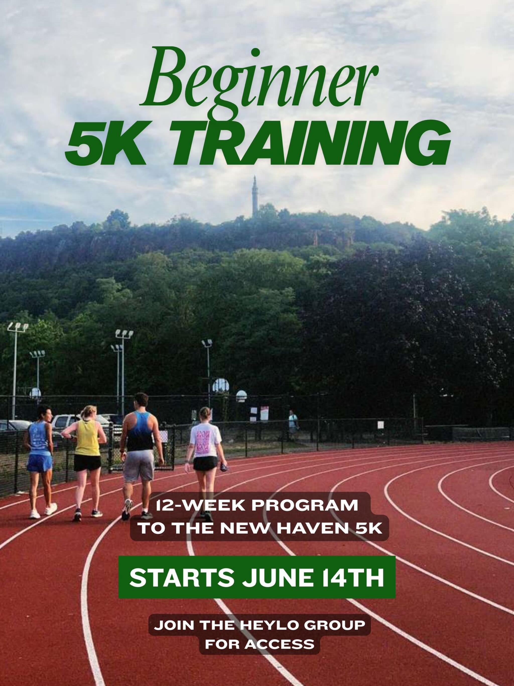 Beginner 5K Program
June 14 – September 7, 2026
Goal Race: New Haven 5K on Labor Day (@newhavenroadrace)
Join us for a 12-week program designed to help new runners build confidence, develop consistency, meet fellow runners, and complete their first 5K. The training plan was designed by our very own Coach Jake (@evergreenlaneathletics )
The training plan includes four run days per week (Tuesday, Wednesday, Friday, and Sunday), though participants are welcome to adjust the schedule to fit their needs. The plan is designed to overlap with several New Haven Road Runners weekly events, including Tuesday Track, Wednesday Fun (@pmorangest) Run, and either the Armada Fun Run (@armadabrewing)or Friday morning workout. Sunday runs will be coordinated through Heylo. Participants can also connect through the club chat to find training partners, coordinate additional runs, share progress, ask questions, and support one another throughout the program.
We’ll kick off the program with a group meet-up next week, giving participants a chance to meet one another, ask questions, and complete their first run together.
💚 Participation requires a Heylo membership ($24/year), which includes:
✔ Access to the Beginner 5K Program
✔ Club chat and community access
✔ Club events throughout the year
✔ NHRR membership for the year
Please note: Heylo membership does not include registration for the New Haven 5K race. Race registration must be purchased separately.
Ready to join?
Heylo registration:
https://heylo.com/invite/eJhIgqZW
New Haven 5K registration:
https://www.newhavenroadrace.org/register
No experience necessary. Just show up and start.