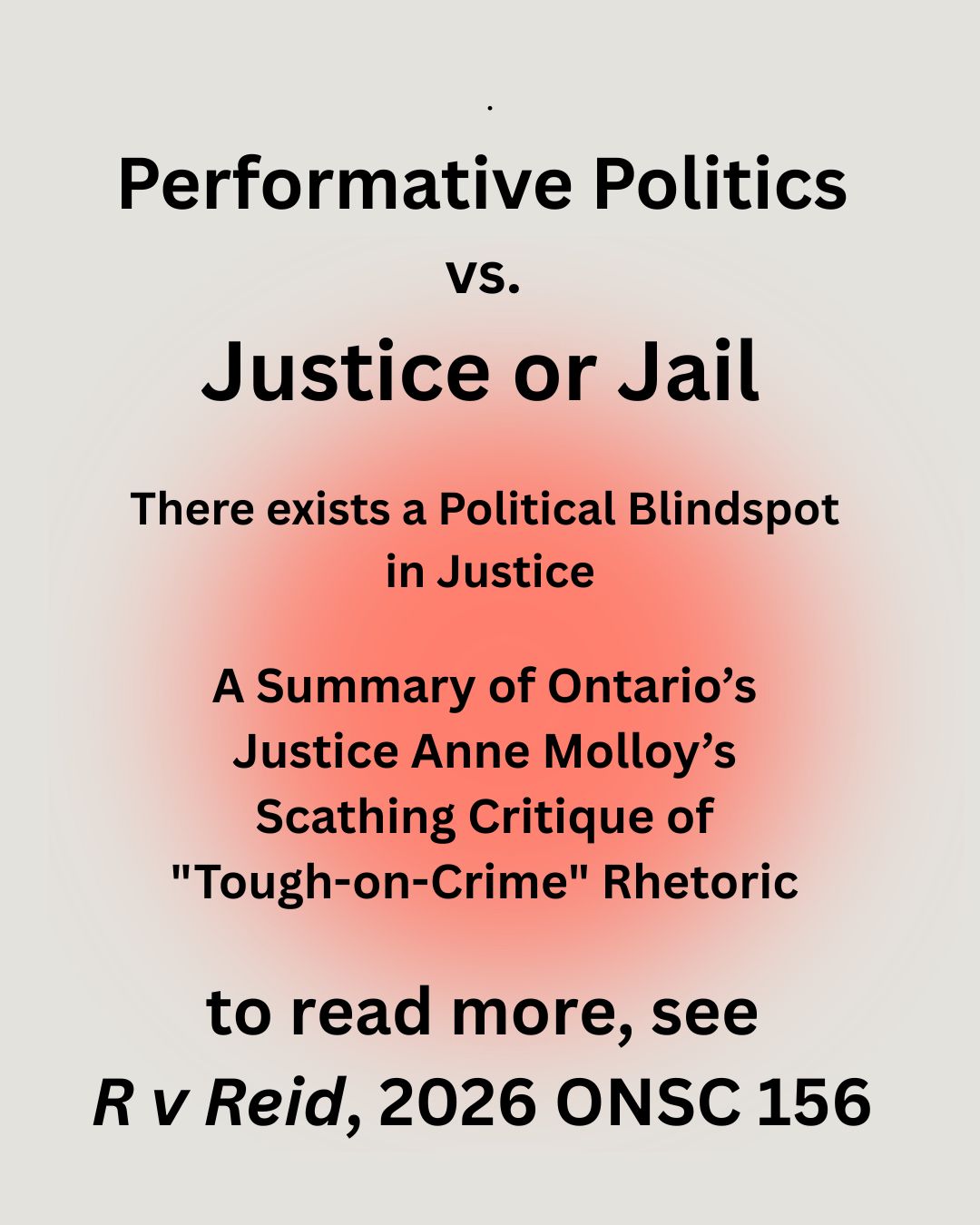 The Disconnect Between Rhetoric and Reality
In public policy and political campaigns, "tough-on-crime" slogans make for effortless soundbites.
Across Canada, politicians frequently demand immediate solutions to public anxiety by calling for stricter bail laws, fewer releases, and longer custodial sentences. The narrative is simple: lock more people up, and communities will instantly become safer.
However, this political theatre completely ignores the physical infrastructure, staffing, and basic logistics required to hold human beings.
This presentation explores a scathing critique delivered by Toronto Superior Court Justice Anne Molloy.
Her ruling exposes a correctional system created in a way where overcrowding has reached "intolerable" levels, staff shortages are chronic, and the provincial government’s policy demands have become completely unmoored from operational reality. When the state demands harsher punishments while failing to maintain basic human dignity, it is not just a logistical failure. It is a constitutional crisis that actively compromises public safety.
