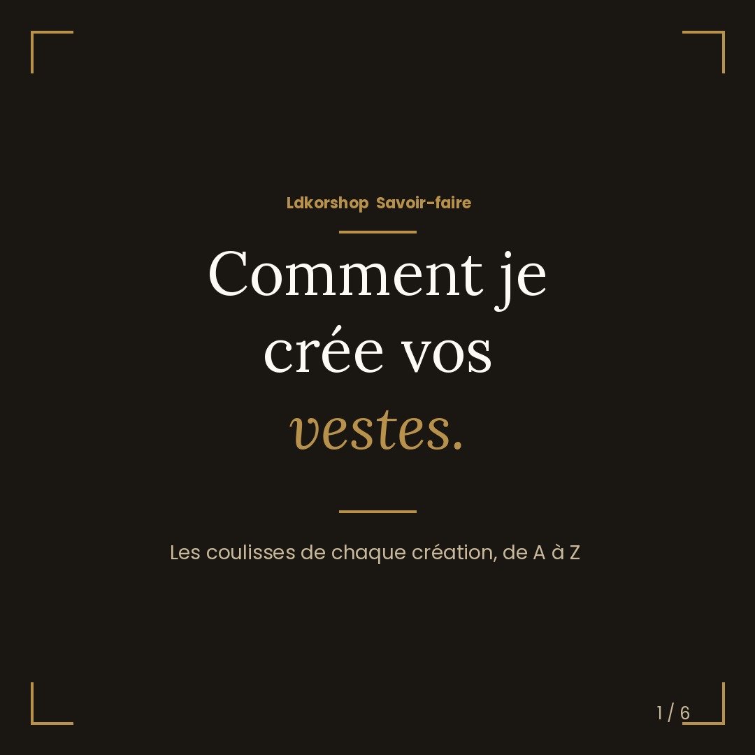 Comment je crée vos vestes,les coulisses de A à Z.
Je temmène dans les étapes de chaque création Ldkorshop…swipe !
Sélection de la veste, choix du visuel, couture, finition, envoi.
Rien n'est laissé au hasard. Rien n'est sous-traité.
Chaque pièce passe entre mes mains, dans mon atelier à Grignan, avant d'arriver chez toi.
C'est pour ça que chaque veste est unique. Et c'est pour ça que mes clientes reviennent.
Tu as un projet de veste en tête ?
- DM-moi avec ton idée
— Ou commande directement en lien en bio
Délai de création: 2 à 3 semaines
Visuel créé avec IA • Veste 100% réelle et disponible.
#coulisses #savoirfaire #artisanat #vestecustom customisation
ldkorshop madeinfrance pieceunique modedurable upcycling atelierfrancais proces