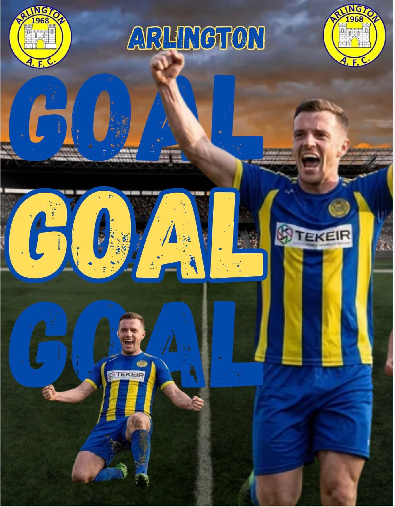 Emmett geoghegan pulls a goal back for Arlington AFC Soccer Club in stoppage time